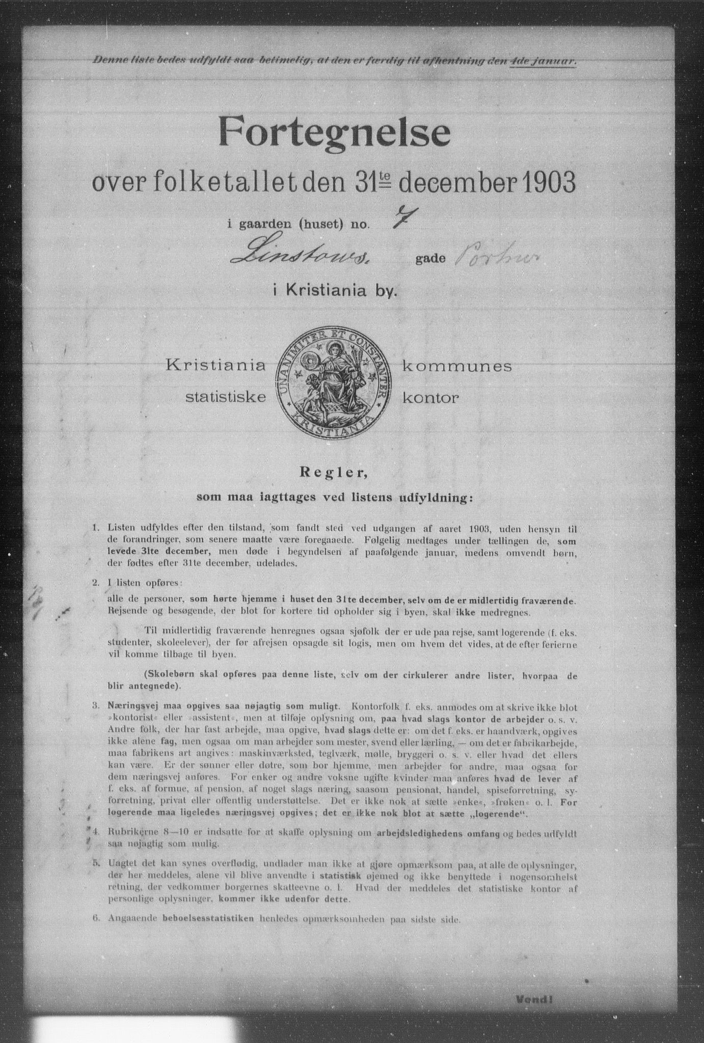 OBA, Kommunal folketelling 31.12.1903 for Kristiania kjøpstad, 1903, s. 11396