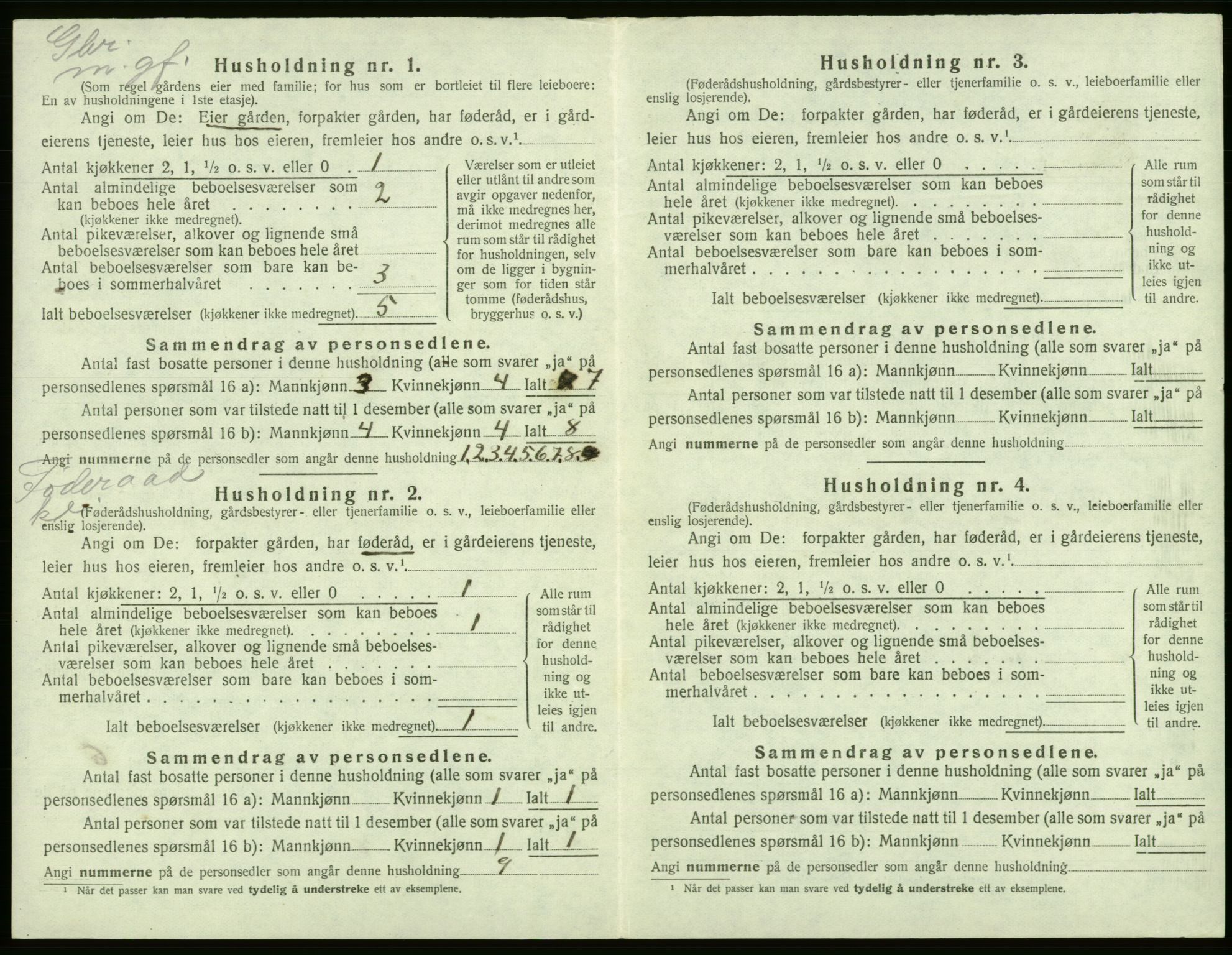 SAB, Folketelling 1920 for 1223 Tysnes herred, 1920, s. 1224