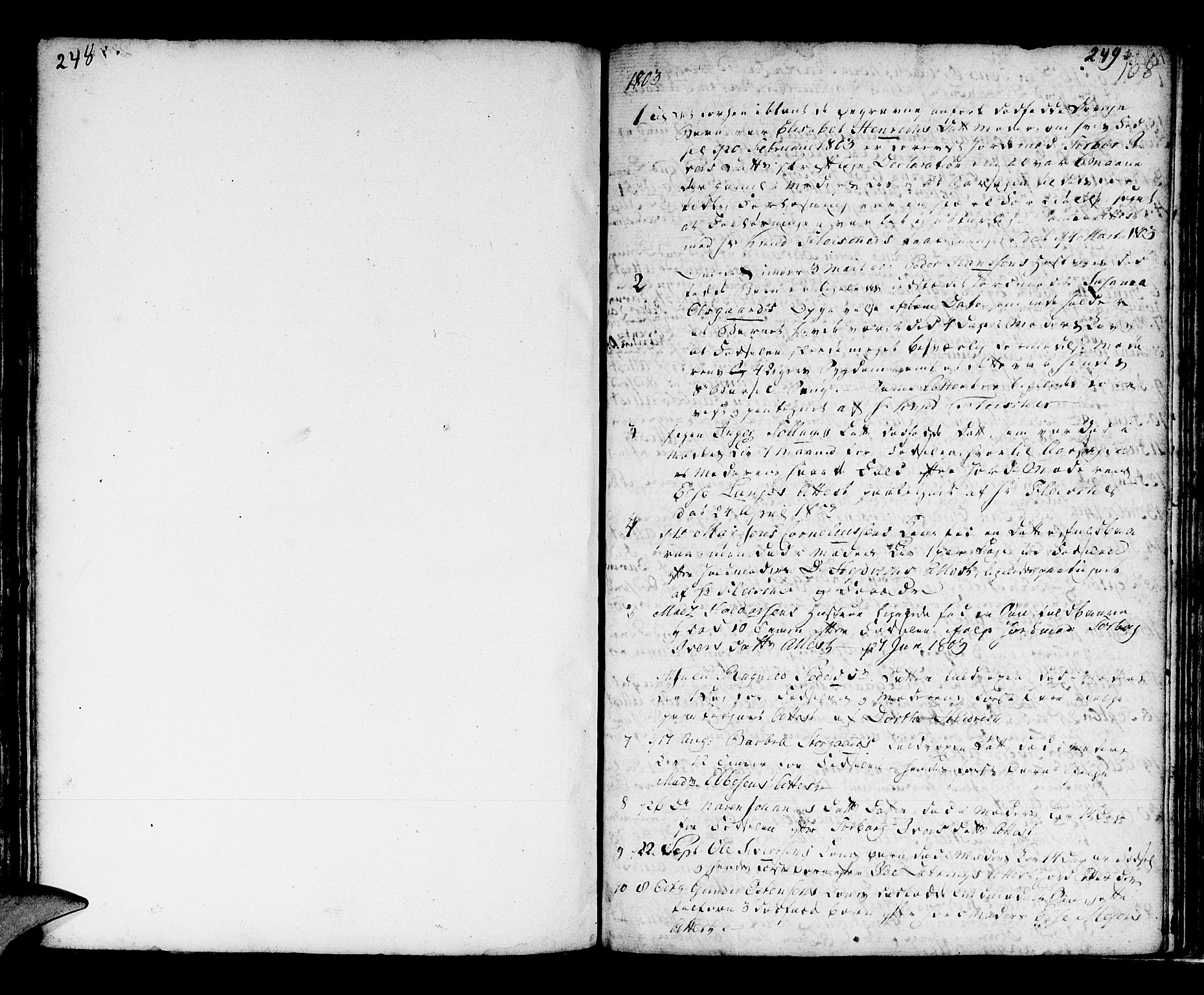 Domkirken sokneprestembete, SAB/A-74801/H/Haa/L0009: Ministerialbok nr. A 9, 1776-1821, s. 248-249