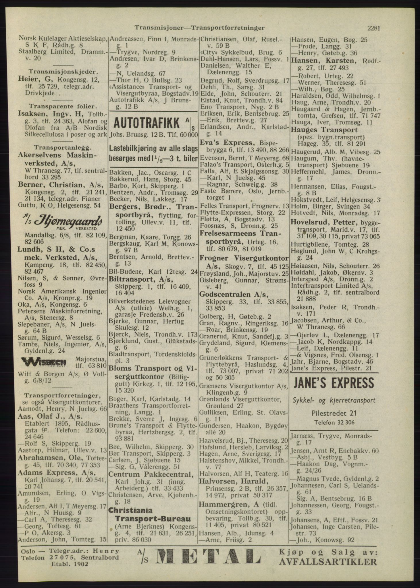 Kristiania/Oslo adressebok, PUBL/-, 1945, s. 2197