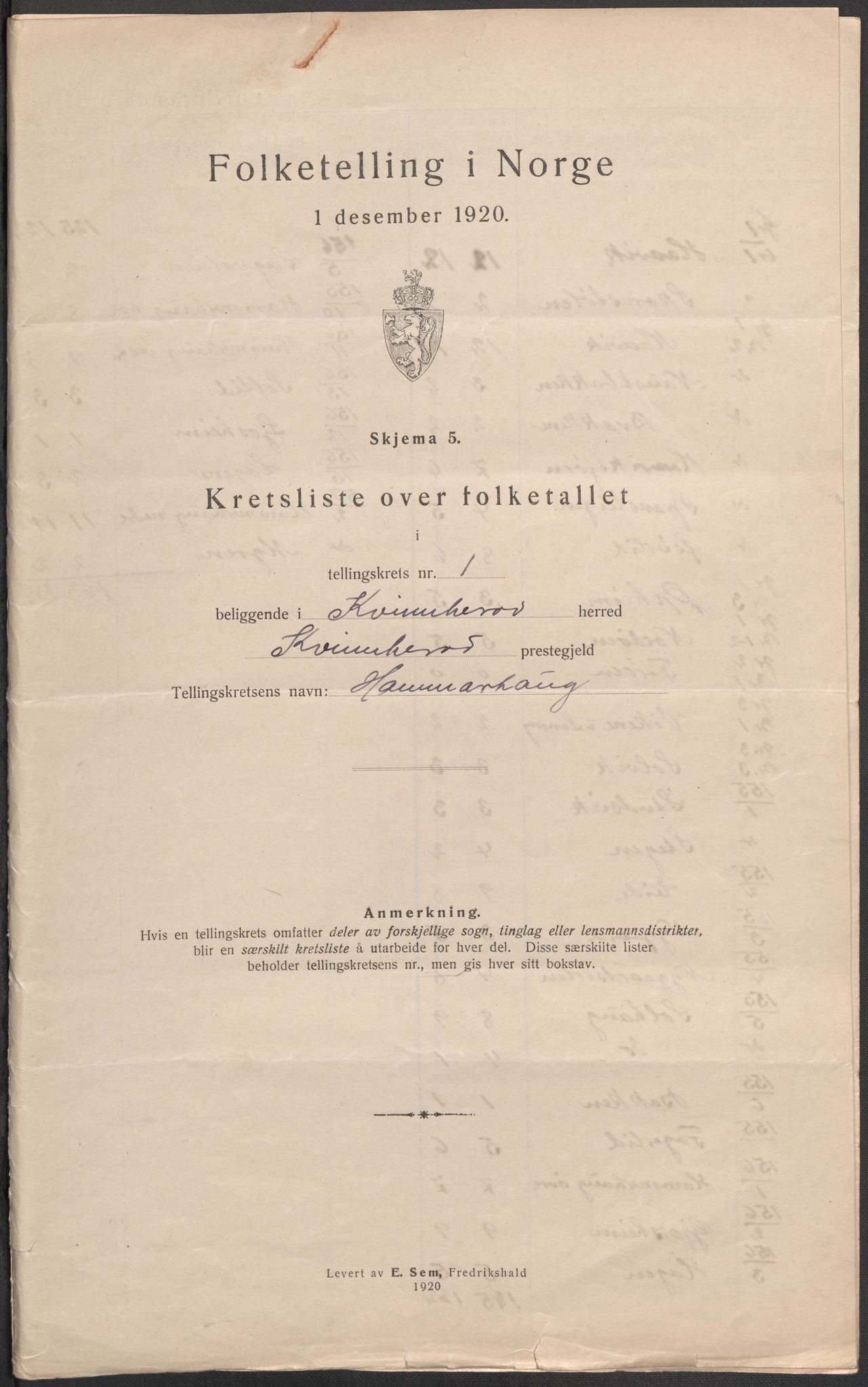 SAB, Folketelling 1920 for 1224 Kvinnherad herred, 1920, s. 5