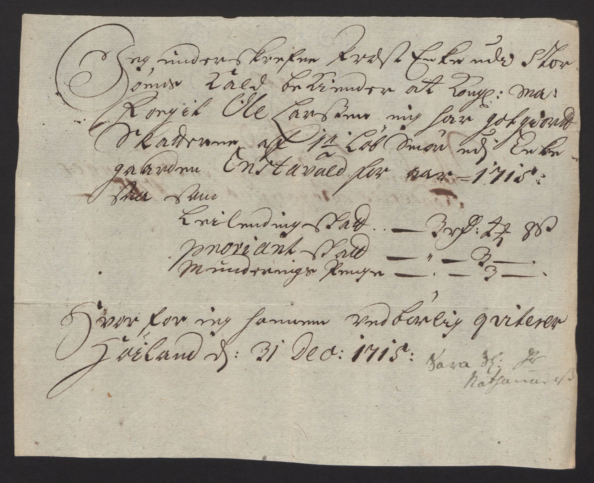 Rentekammeret inntil 1814, Reviderte regnskaper, Fogderegnskap, AV/RA-EA-4092/R48/L2991: Fogderegnskap Sunnhordland og Hardanger, 1715, s. 404