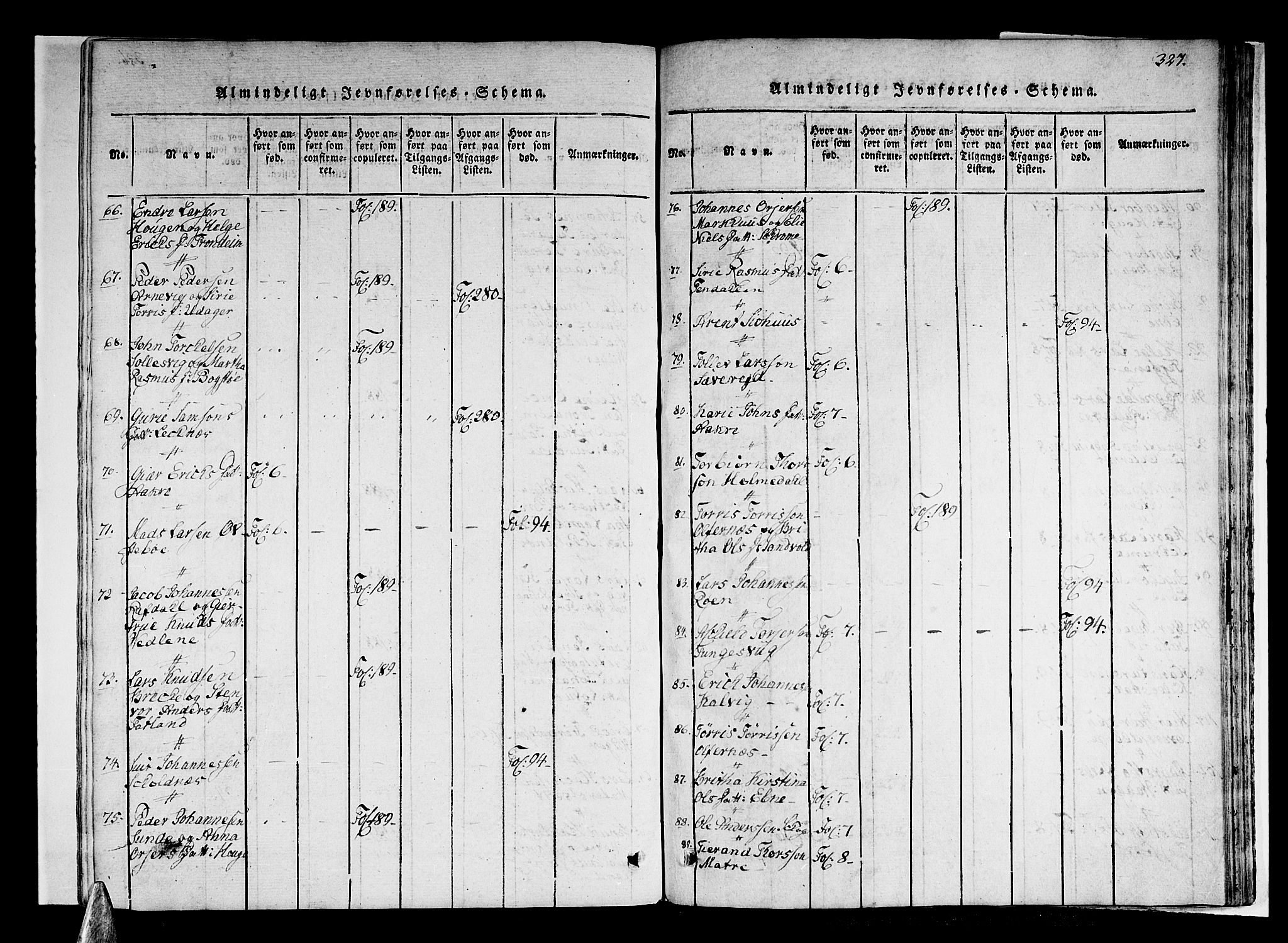 Skånevik sokneprestembete, AV/SAB-A-77801/H/Haa: Ministerialbok nr. A 3, 1815-1828, s. 327