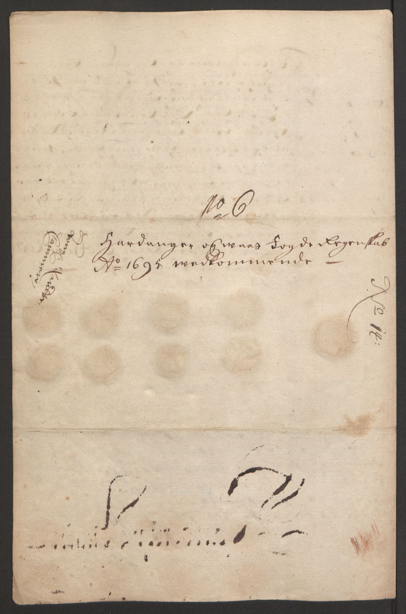 Rentekammeret inntil 1814, Reviderte regnskaper, Fogderegnskap, AV/RA-EA-4092/R48/L2976: Fogderegnskap Sunnhordland og Hardanger, 1695-1696, s. 189