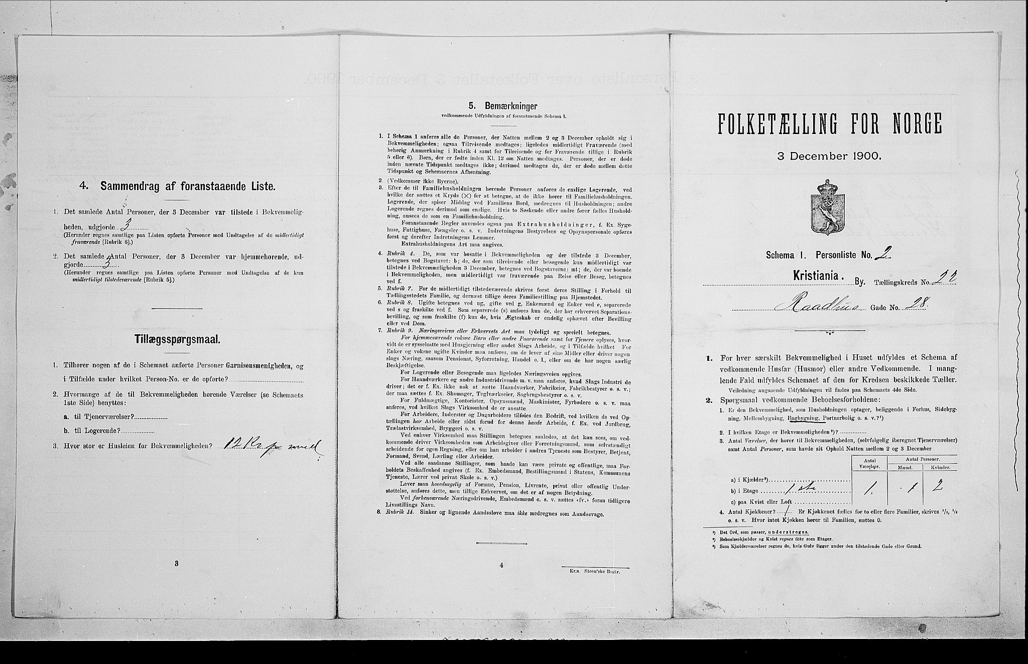 SAO, Folketelling 1900 for 0301 Kristiania kjøpstad, 1900, s. 73726