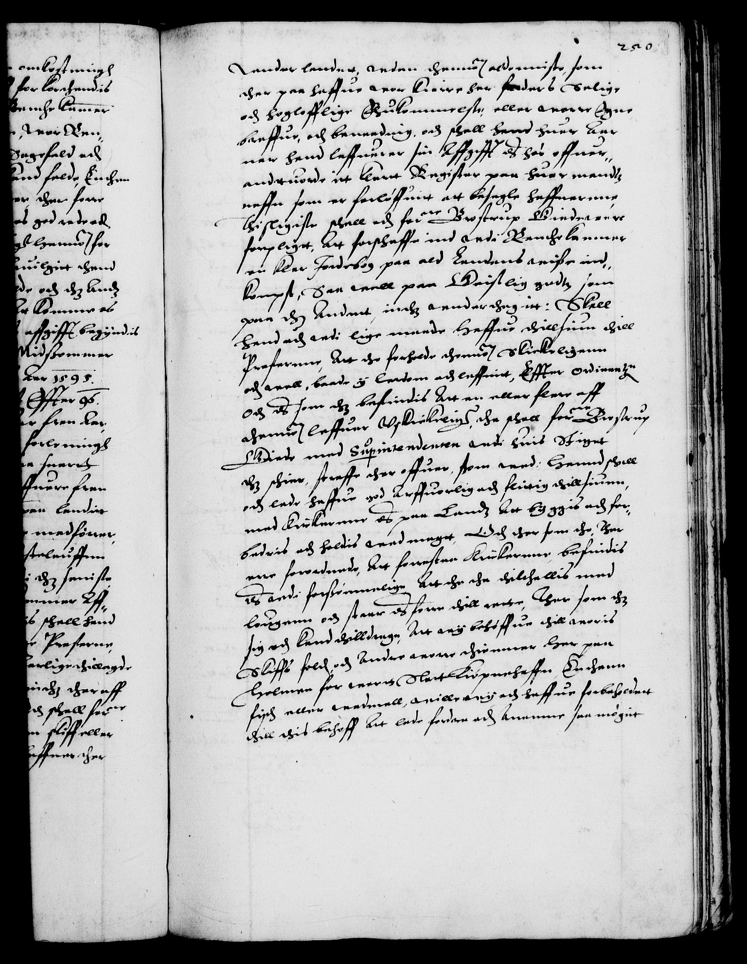 Danske Kanselli 1572-1799, RA/EA-3023/F/Fc/Fca/Fcaa/L0002: Norske registre (mikrofilm), 1588-1596, s. 250a