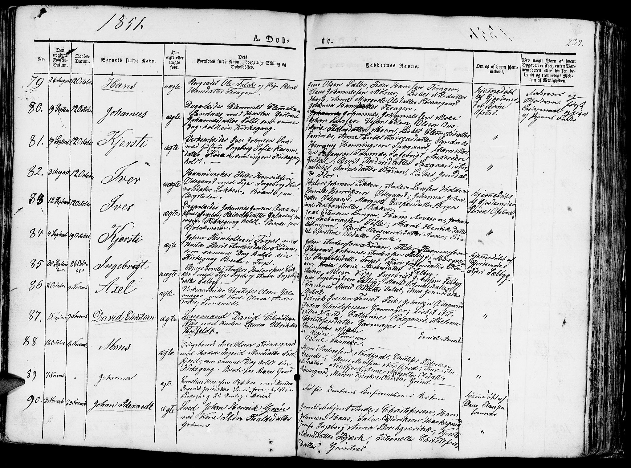 Ministerialprotokoller, klokkerbøker og fødselsregistre - Sør-Trøndelag, AV/SAT-A-1456/681/L0938: Klokkerbok nr. 681C02, 1829-1879, s. 237