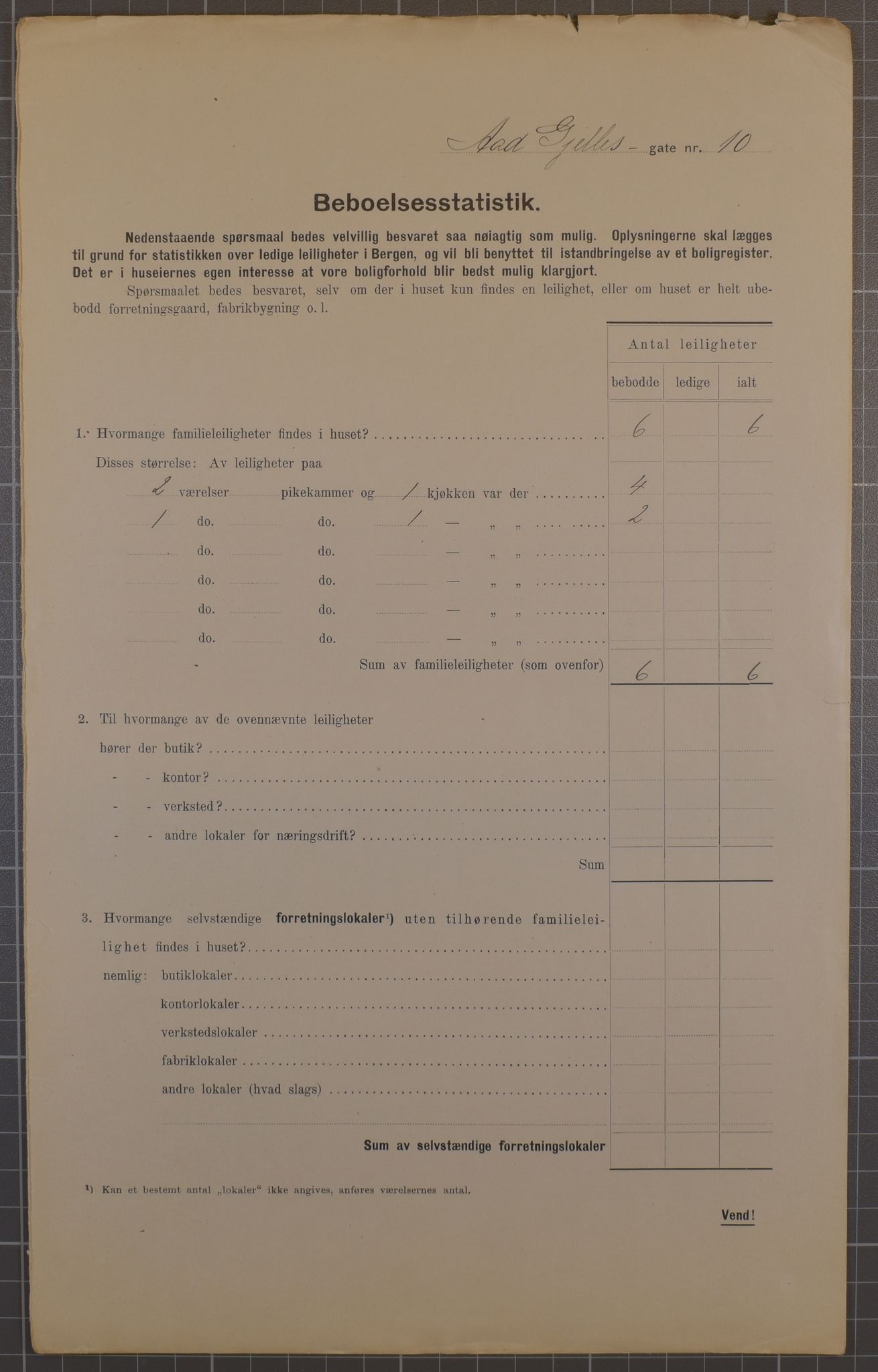 SAB, Kommunal folketelling 1912 for Bergen kjøpstad, 1912, s. 3