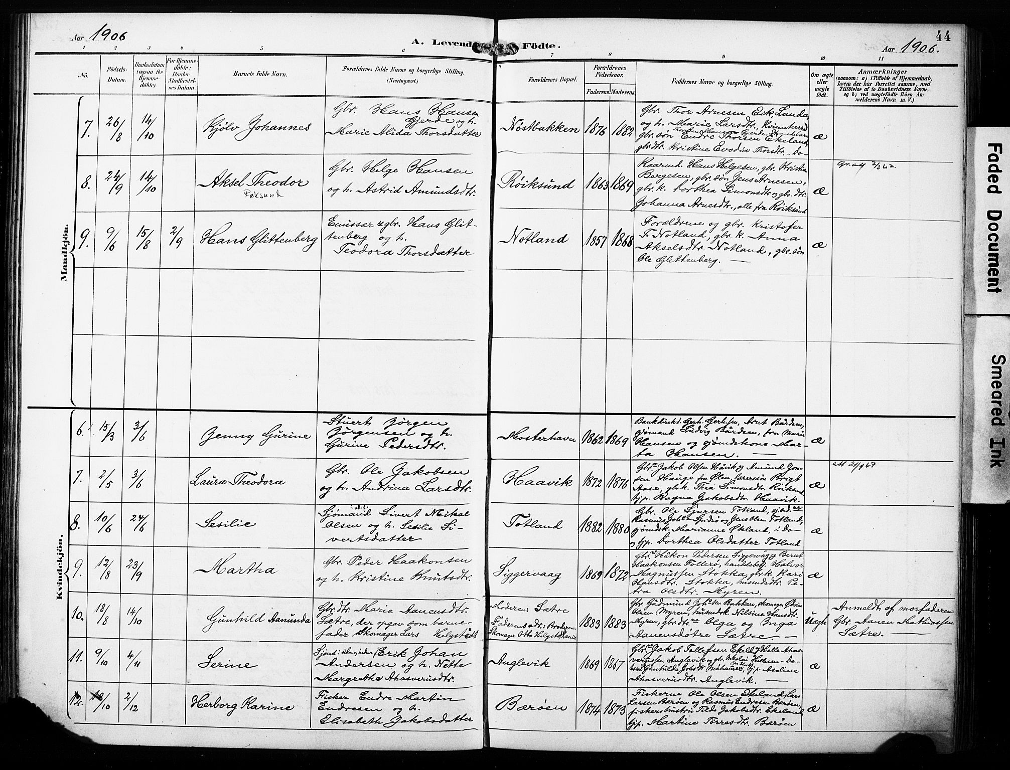 Finnås sokneprestembete, AV/SAB-A-99925/H/Ha/Haa/Haab/L0002: Ministerialbok nr. B 2, 1895-1906, s. 44
