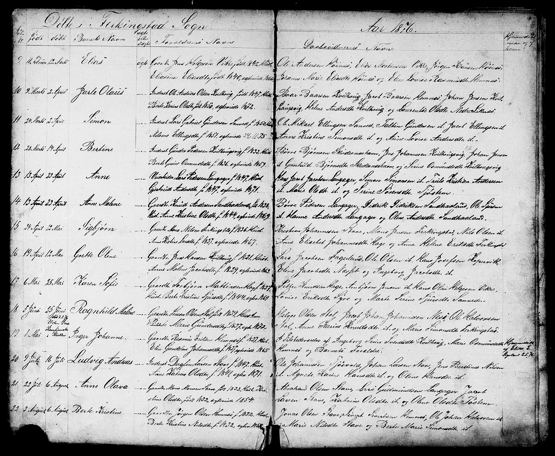 Skudenes sokneprestkontor, AV/SAST-A -101849/H/Ha/Hab/L0006: Klokkerbok nr. B 6, 1874-1908, s. 8