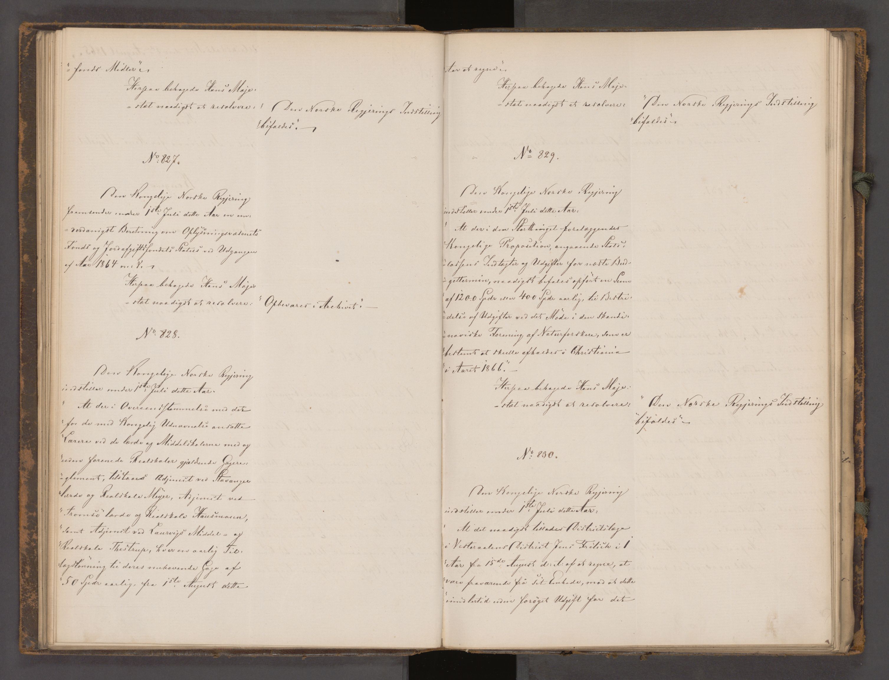 Statsrådssekretariatet, AV/RA-S-1001/A/Ab/L0104: Kgl. res. nr. 724-1001b, 2. halvår, 1865