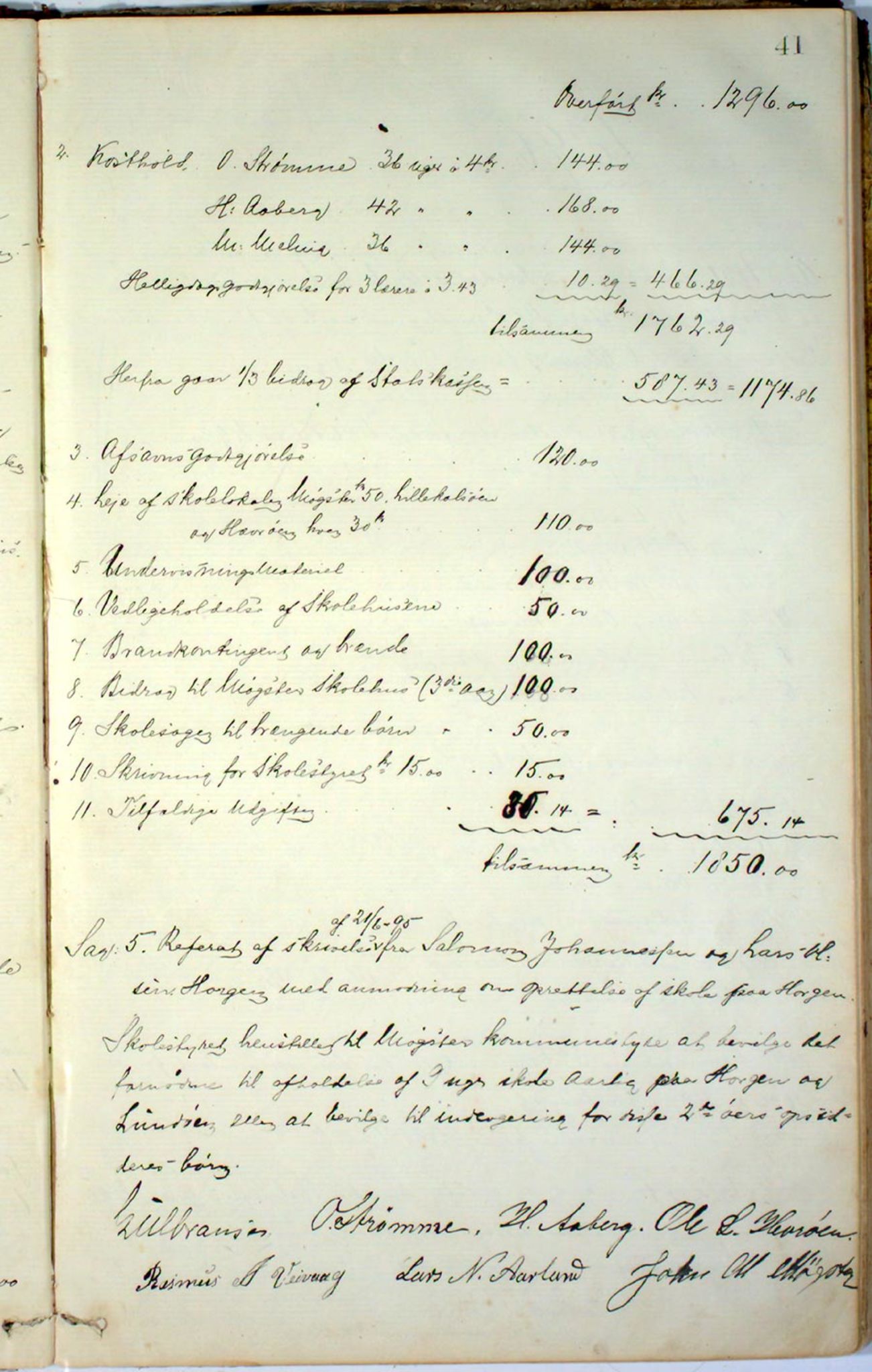 Austevoll kommune. Skulestyret, IKAH/1244-211/A/Aa/L0001: Møtebok for Møkster skulestyre, 1878-1910, s. 41a