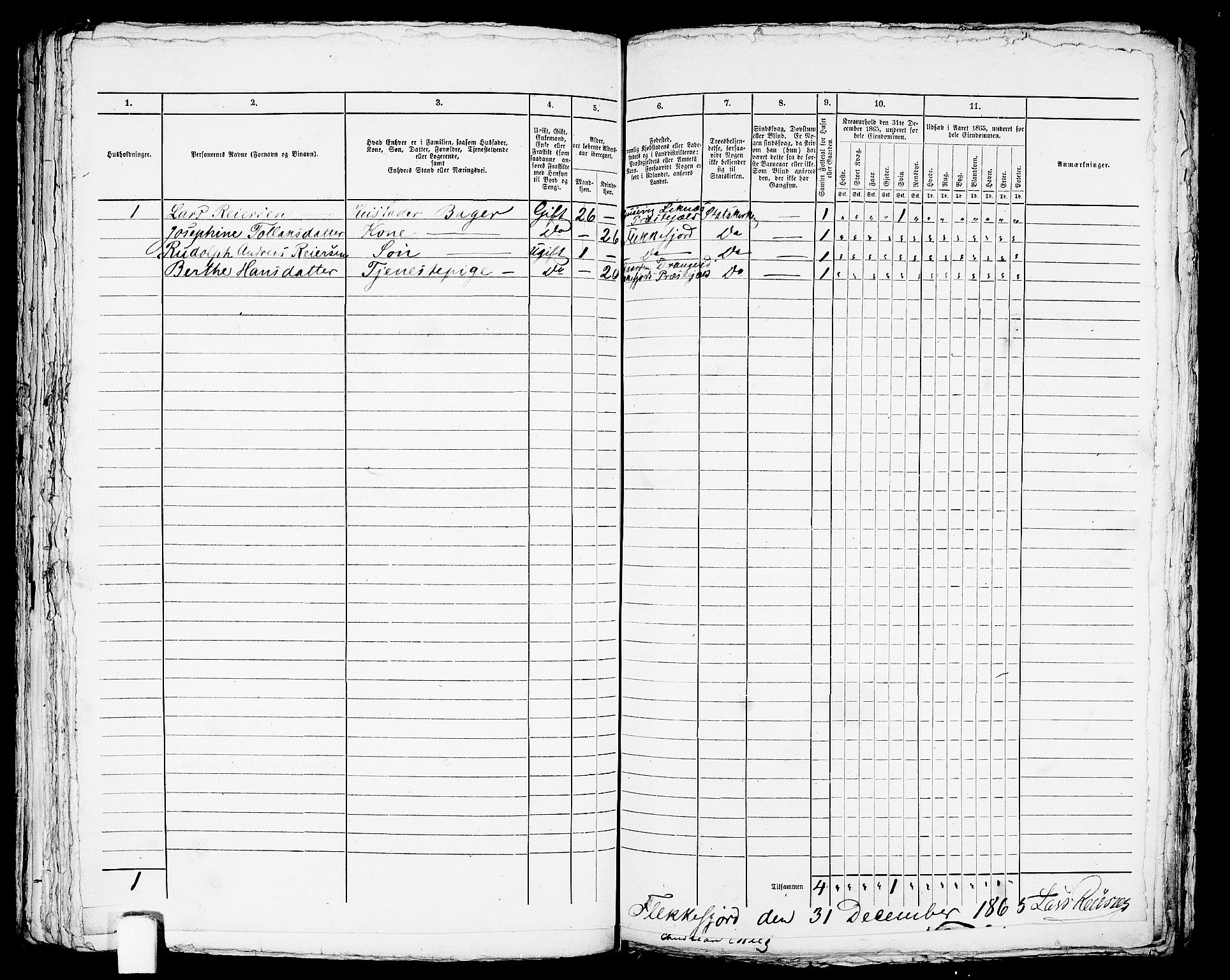 RA, Folketelling 1865 for 1004B Flekkefjord prestegjeld, Flekkefjord kjøpstad, 1865, s. 307