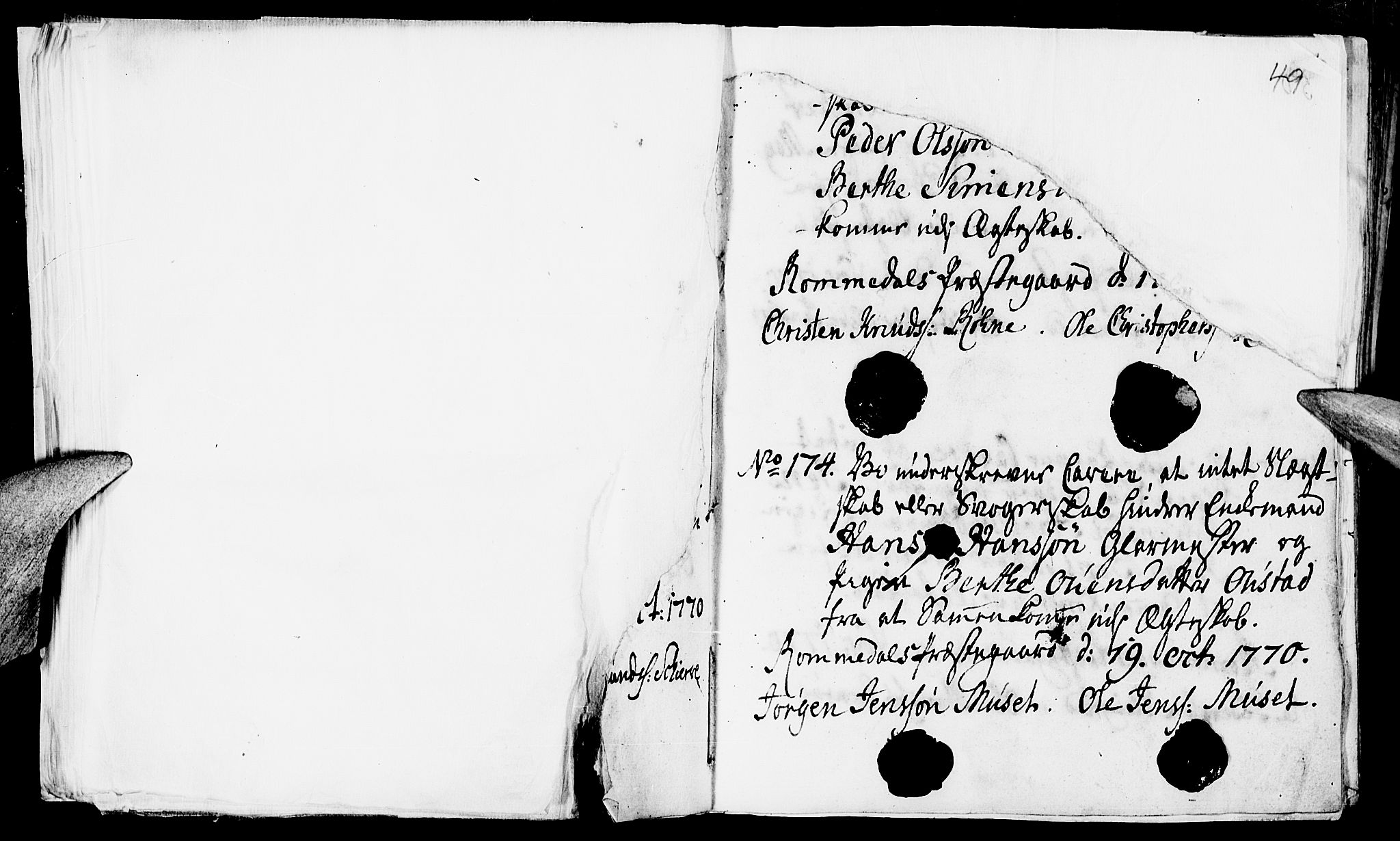 Romedal prestekontor, SAH/PREST-004/I/L0001: Forlovererklæringer nr. 1, 1762-1802, s. 48-49