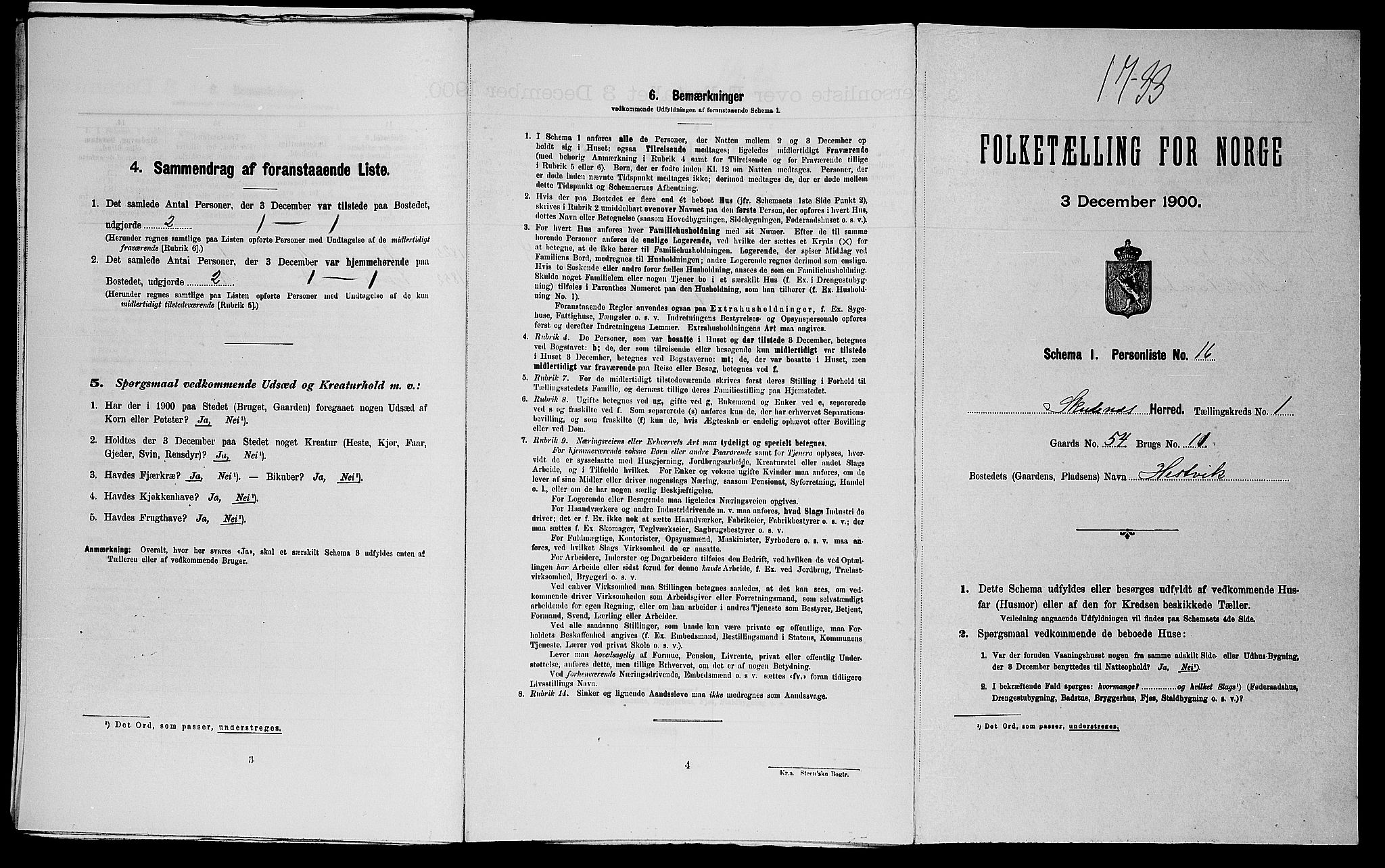 SAST, Folketelling 1900 for 1150 Skudenes herred, 1900, s. 118