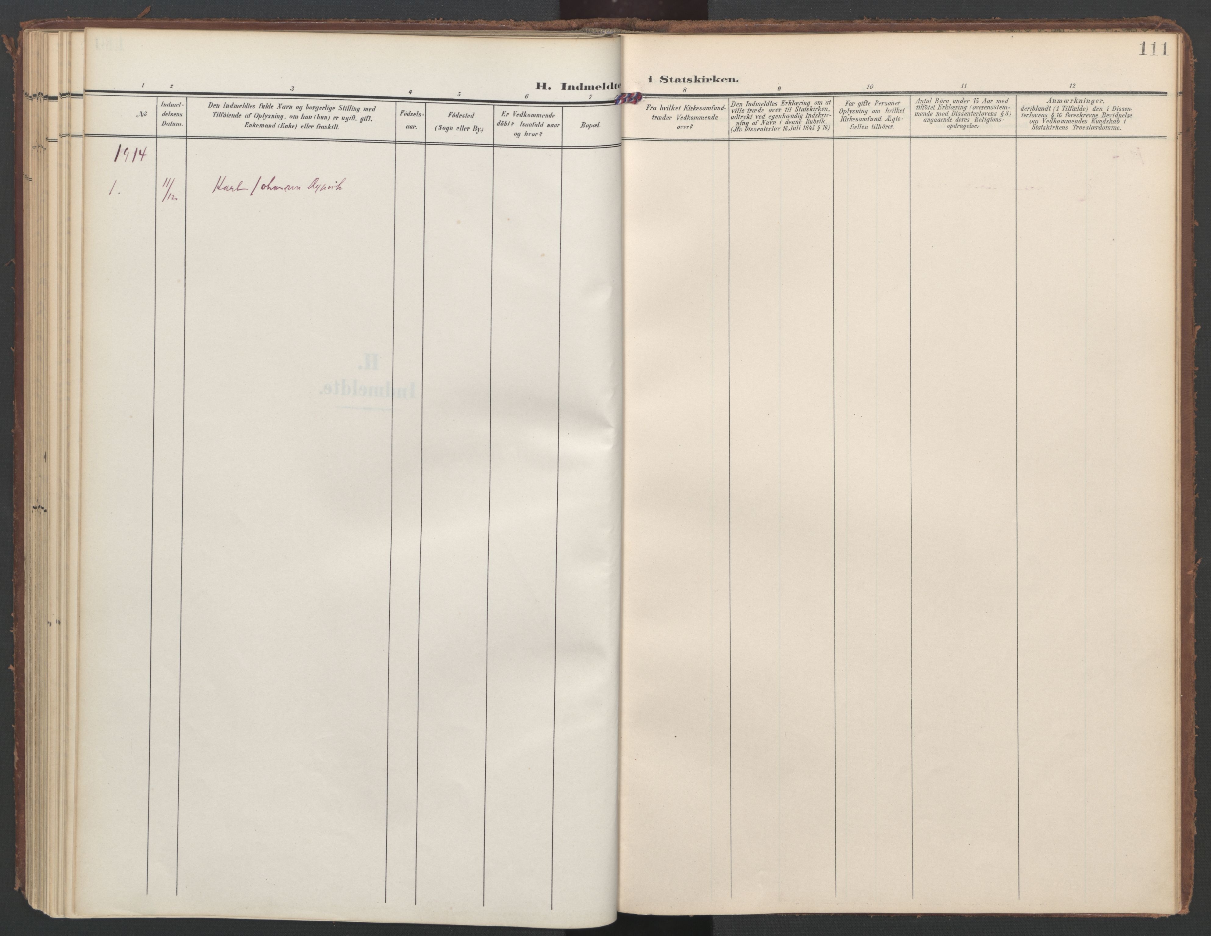 Ministerialprotokoller, klokkerbøker og fødselsregistre - Nordland, SAT/A-1459/855/L0806: Ministerialbok nr. 855A14, 1906-1922, s. 111