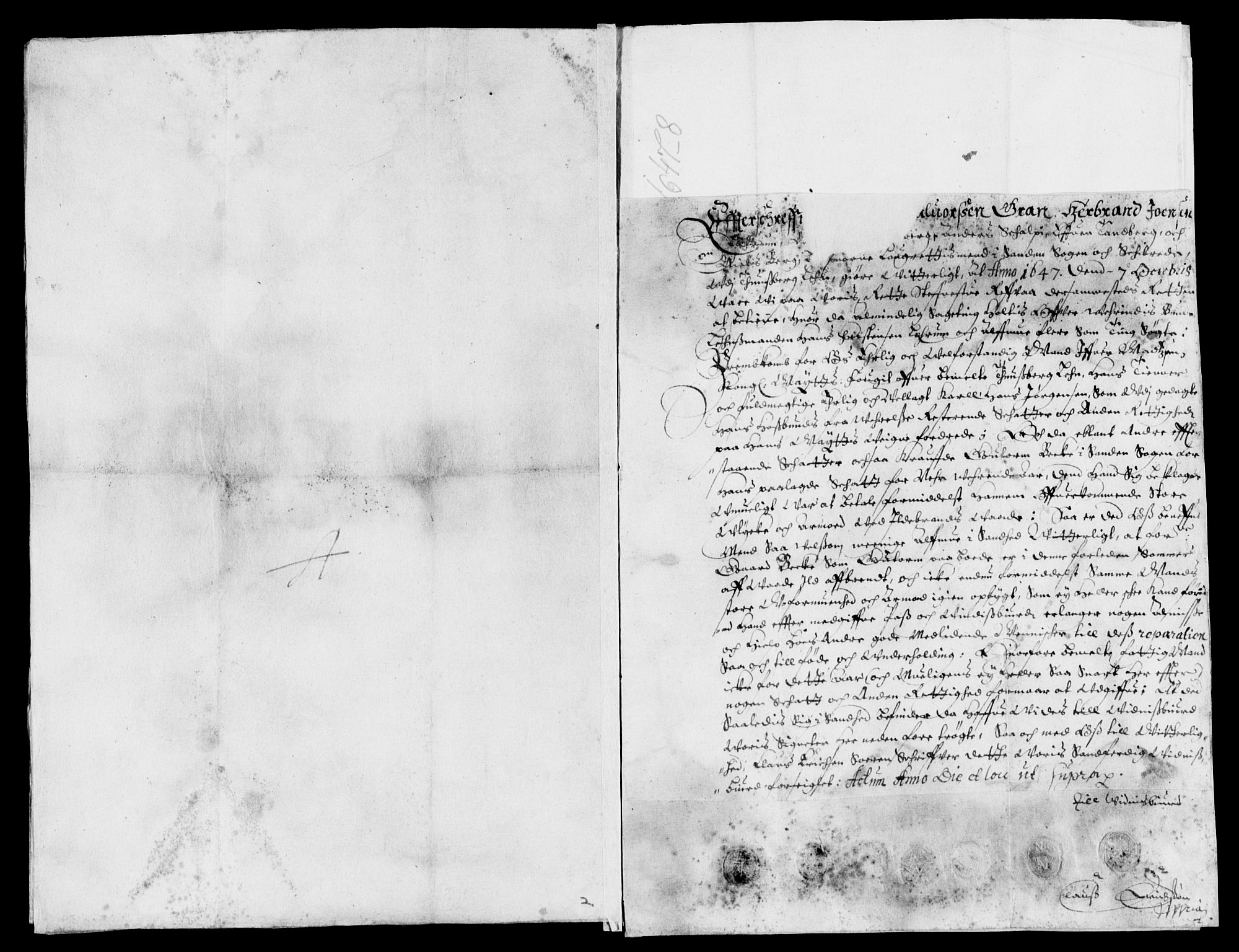 Rentekammeret inntil 1814, Reviderte regnskaper, Lensregnskaper, AV/RA-EA-5023/R/Rb/Rbo/L0028: Tønsberg len, 1647-1649