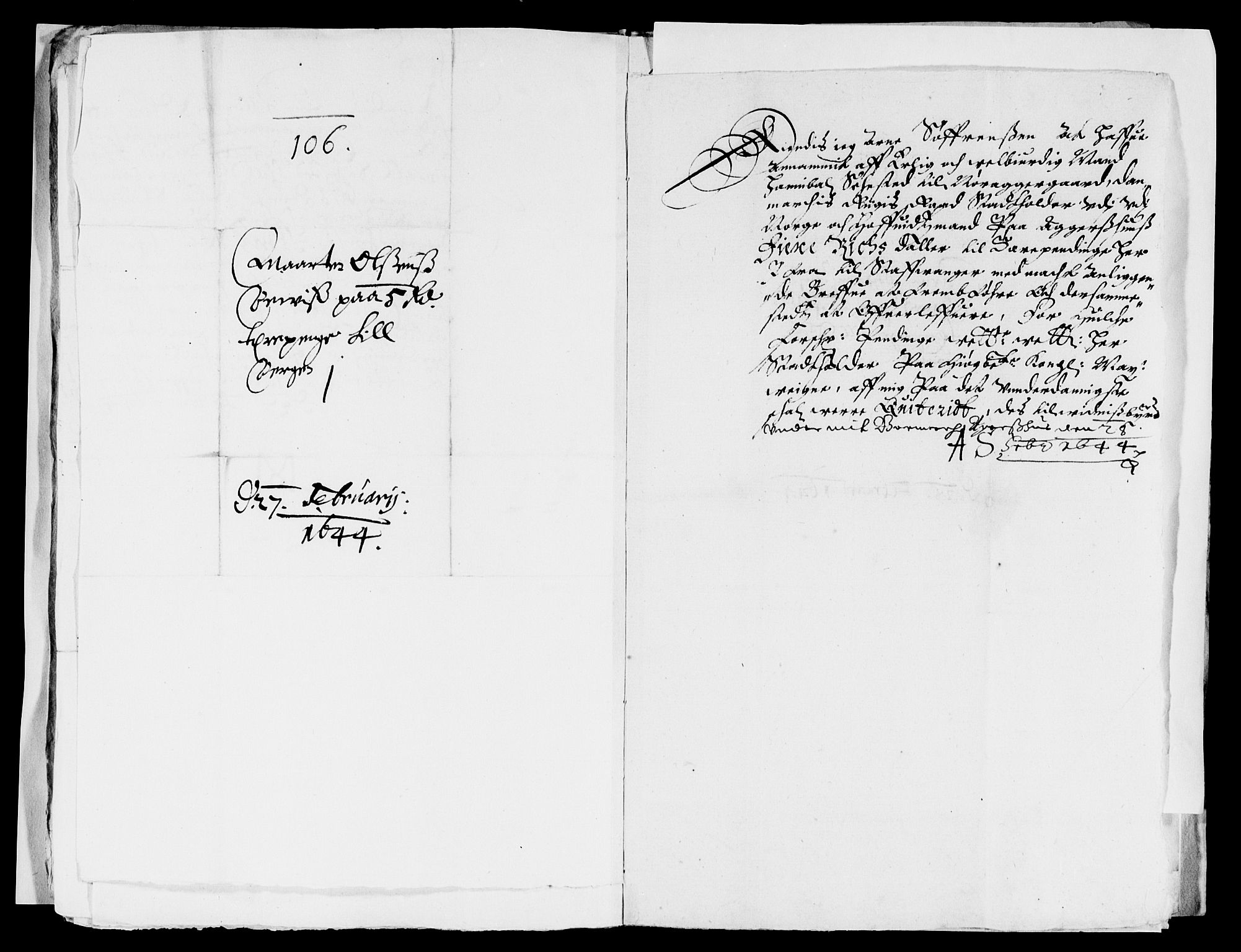Rentekammeret inntil 1814, Reviderte regnskaper, Lensregnskaper, AV/RA-EA-5023/R/Rb/Rba/L0171: Akershus len, 1643-1644