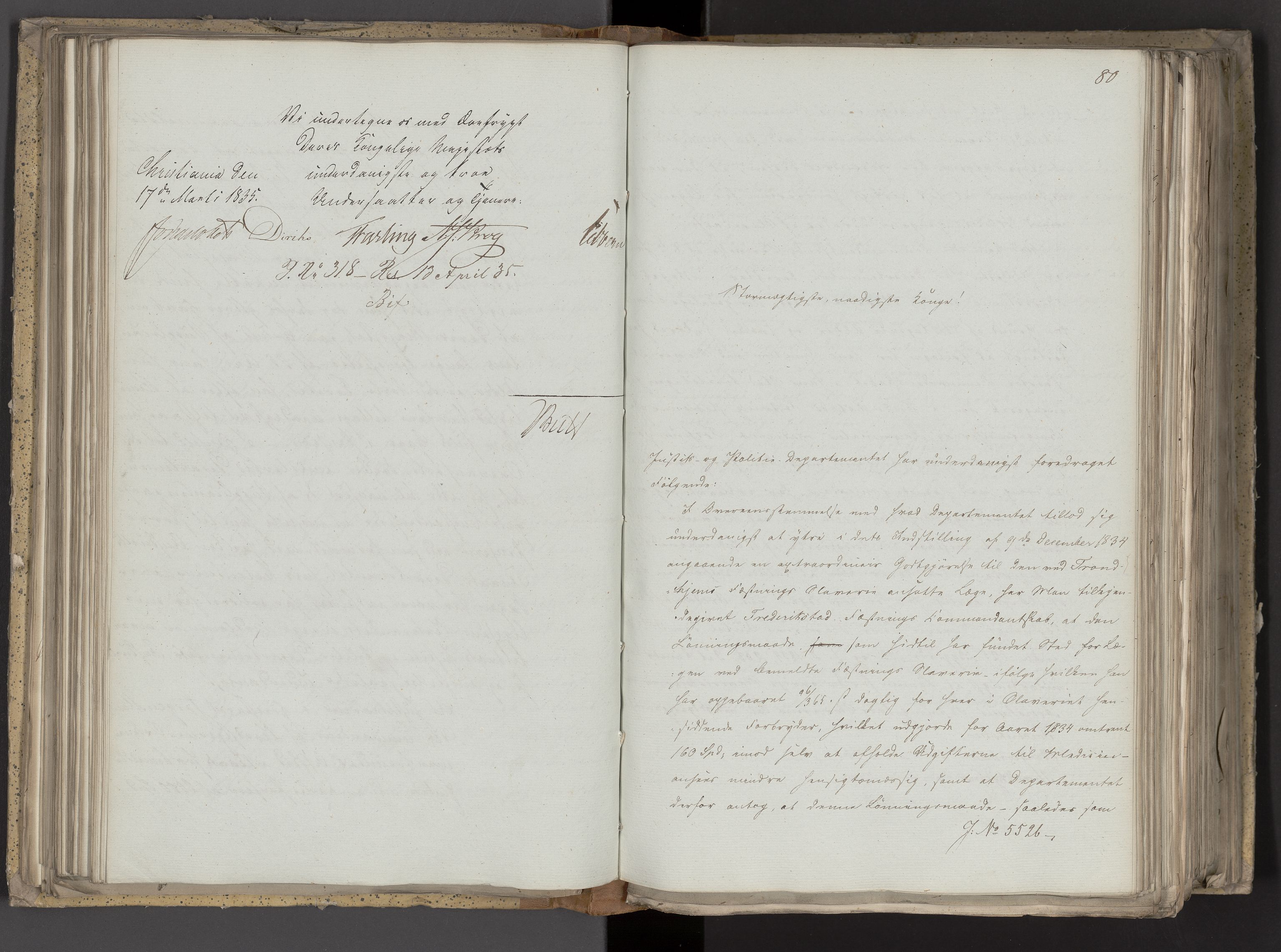 Statsrådsavdelingen i Stockholm, AV/RA-S-1003/D/Da/L0098: Regjeringsinnstillinger nr. 5461-5649, 1835