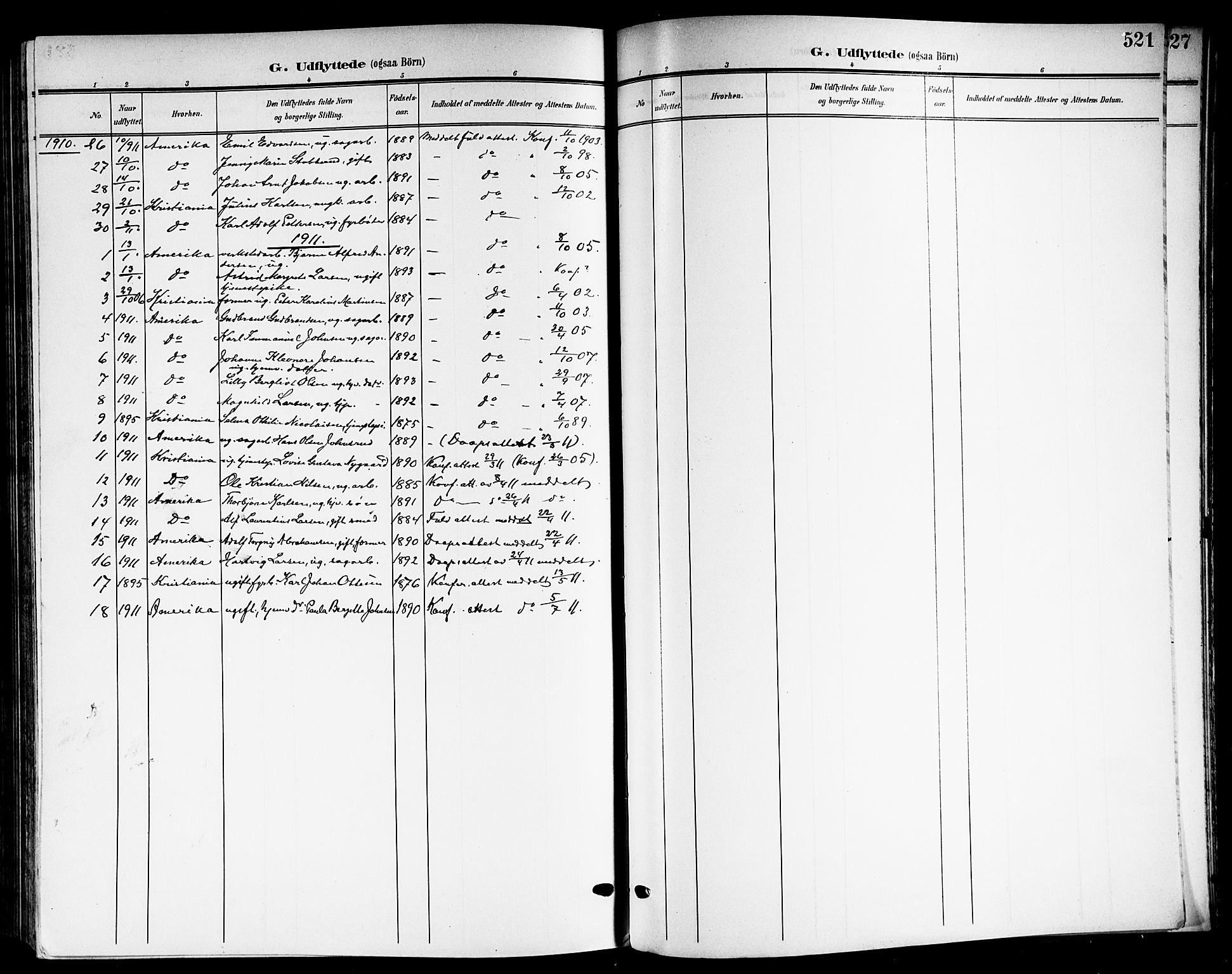 Skedsmo prestekontor Kirkebøker, SAO/A-10033a/G/Ga/L0005b: Klokkerbok nr. I 5B, 1902-1911, s. 521