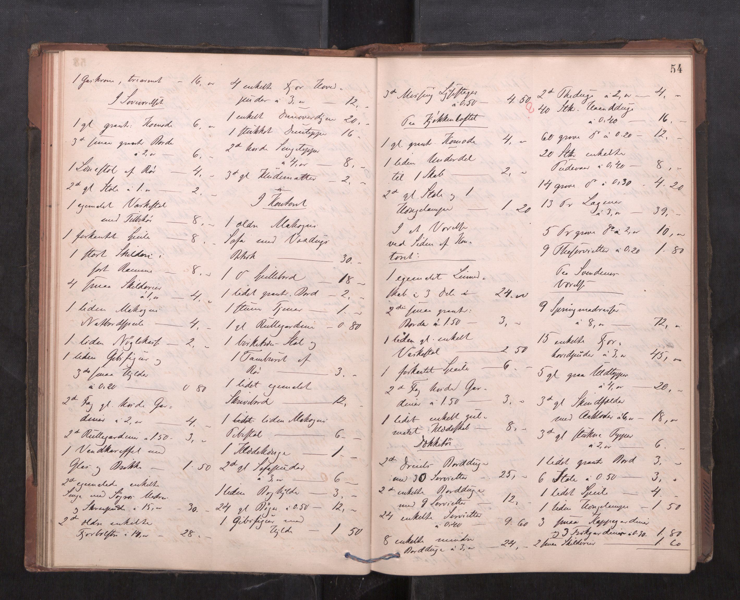 Trondheim byfogd, AV/SAT-A-0003/1/3/3C/L0011: Skifteregistreringsprotokoll - 13/2-20/4. (u/ register), 1884-1889, s. 54