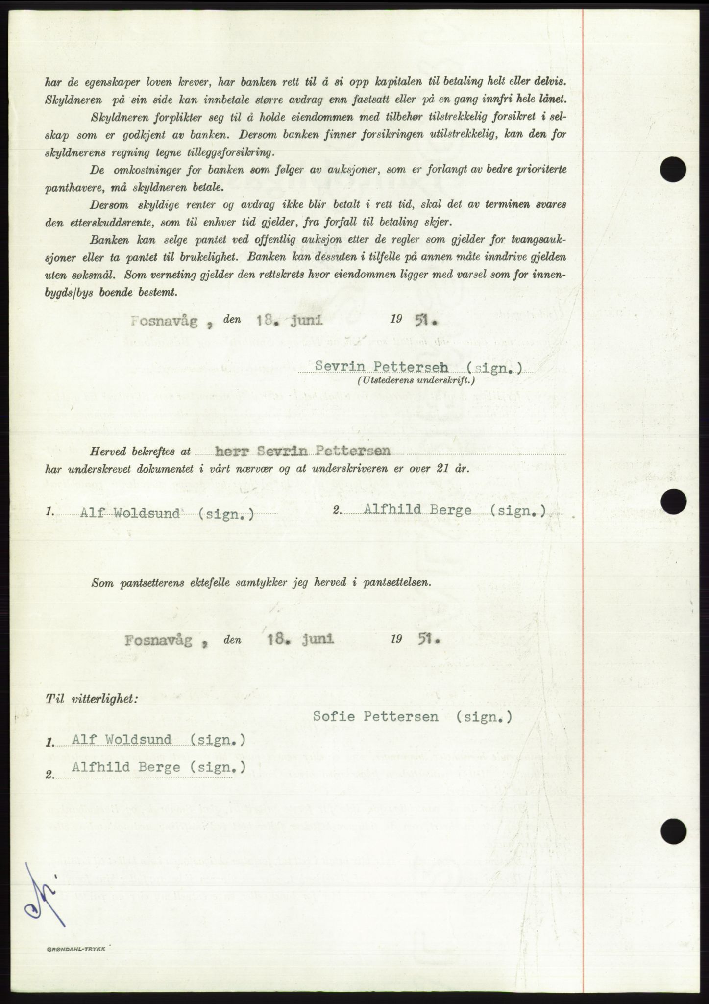 Søre Sunnmøre sorenskriveri, AV/SAT-A-4122/1/2/2C/L0120: Pantebok nr. 8B, 1951-1951, Dagboknr: 1292/1951