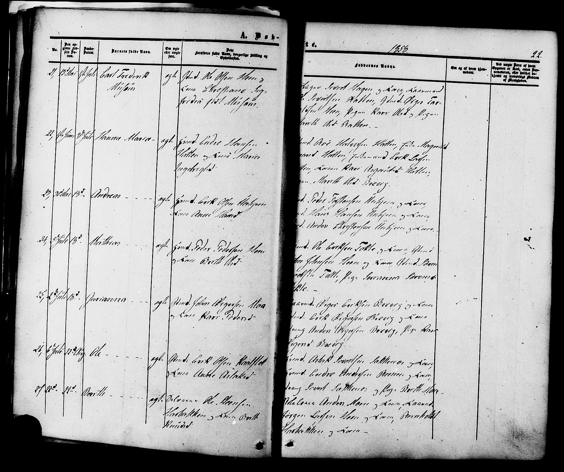 Ministerialprotokoller, klokkerbøker og fødselsregistre - Møre og Romsdal, AV/SAT-A-1454/545/L0586: Ministerialbok nr. 545A02, 1854-1877, s. 22