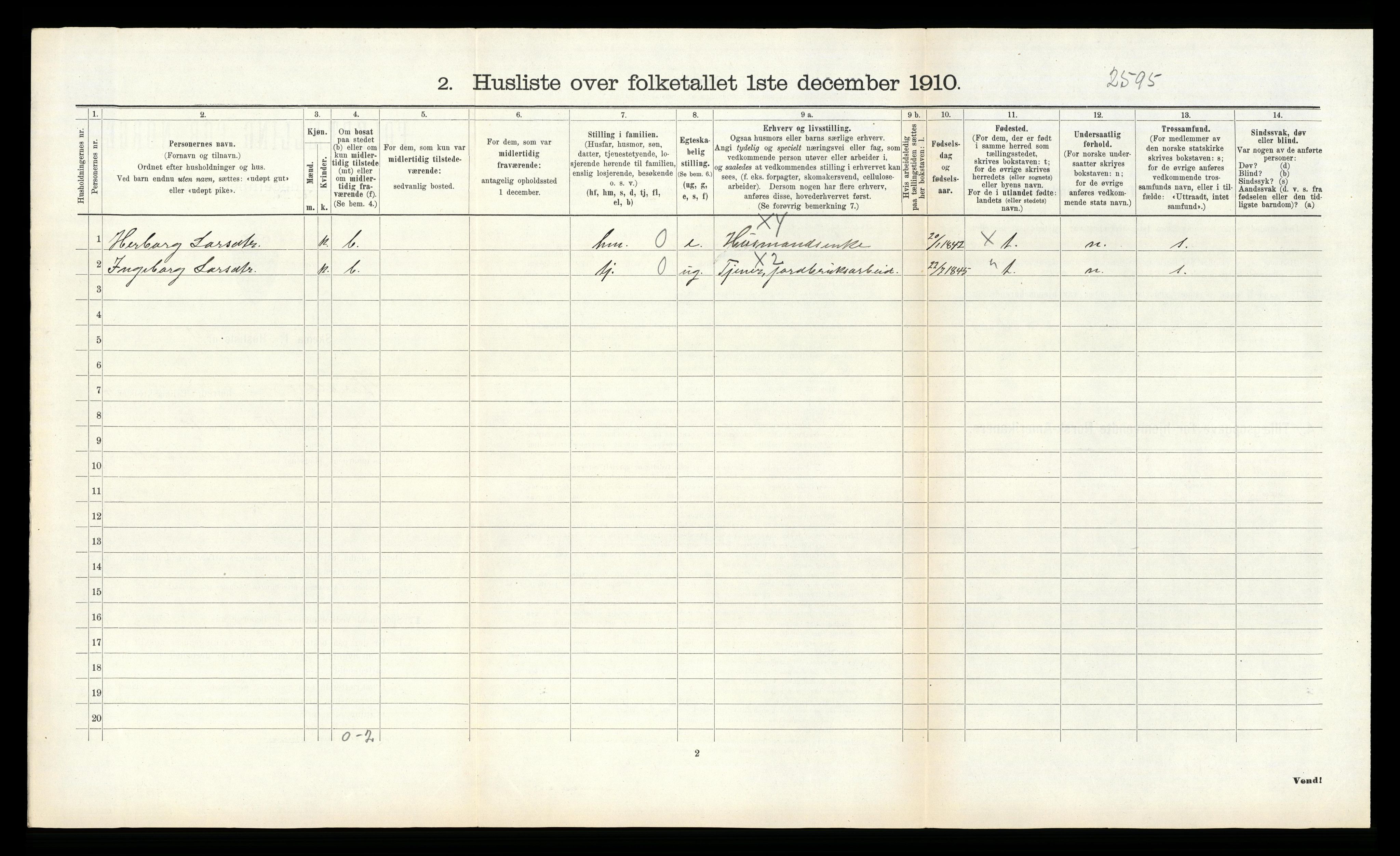 RA, Folketelling 1910 for 1225 Varaldsøy herred, 1910, s. 168