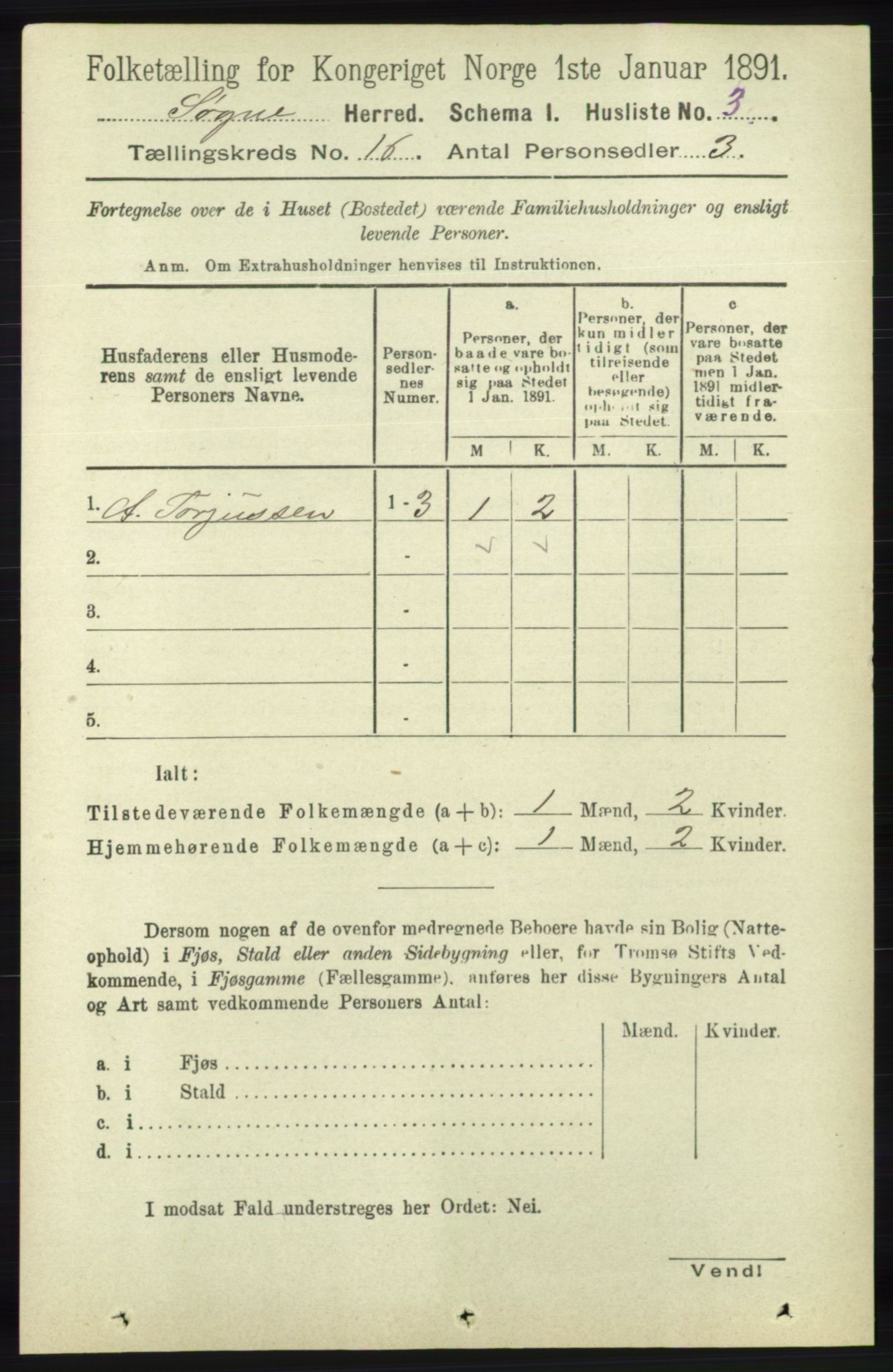 RA, Folketelling 1891 for 1018 Søgne herred, 1891, s. 4382