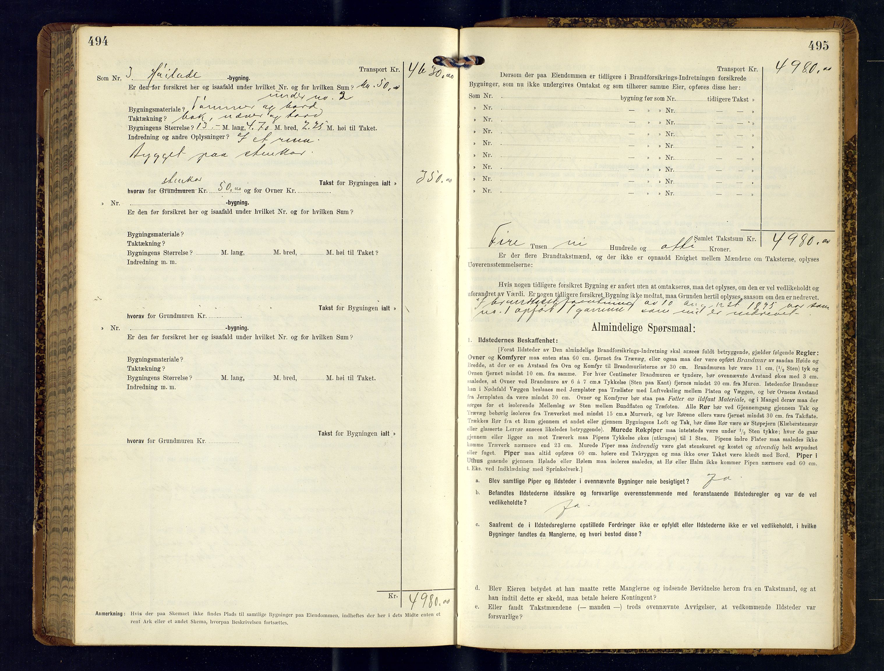 Ibestad lensmannskontor, SATØ/S-1499/F/Fv/Fvh/L0275: Branntakstprotokoller, 1915-1917, s. 494-495