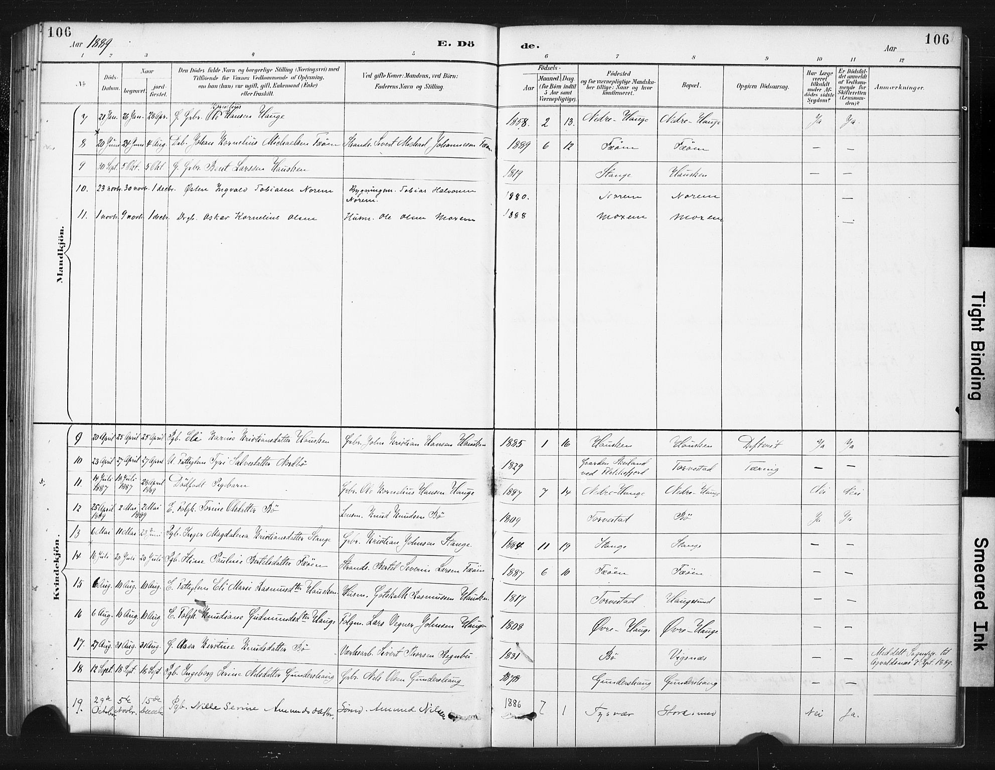 Torvastad sokneprestkontor, AV/SAST-A -101857/H/Ha/Haa/L0015: Ministerialbok nr. A 14, 1888-1899, s. 106