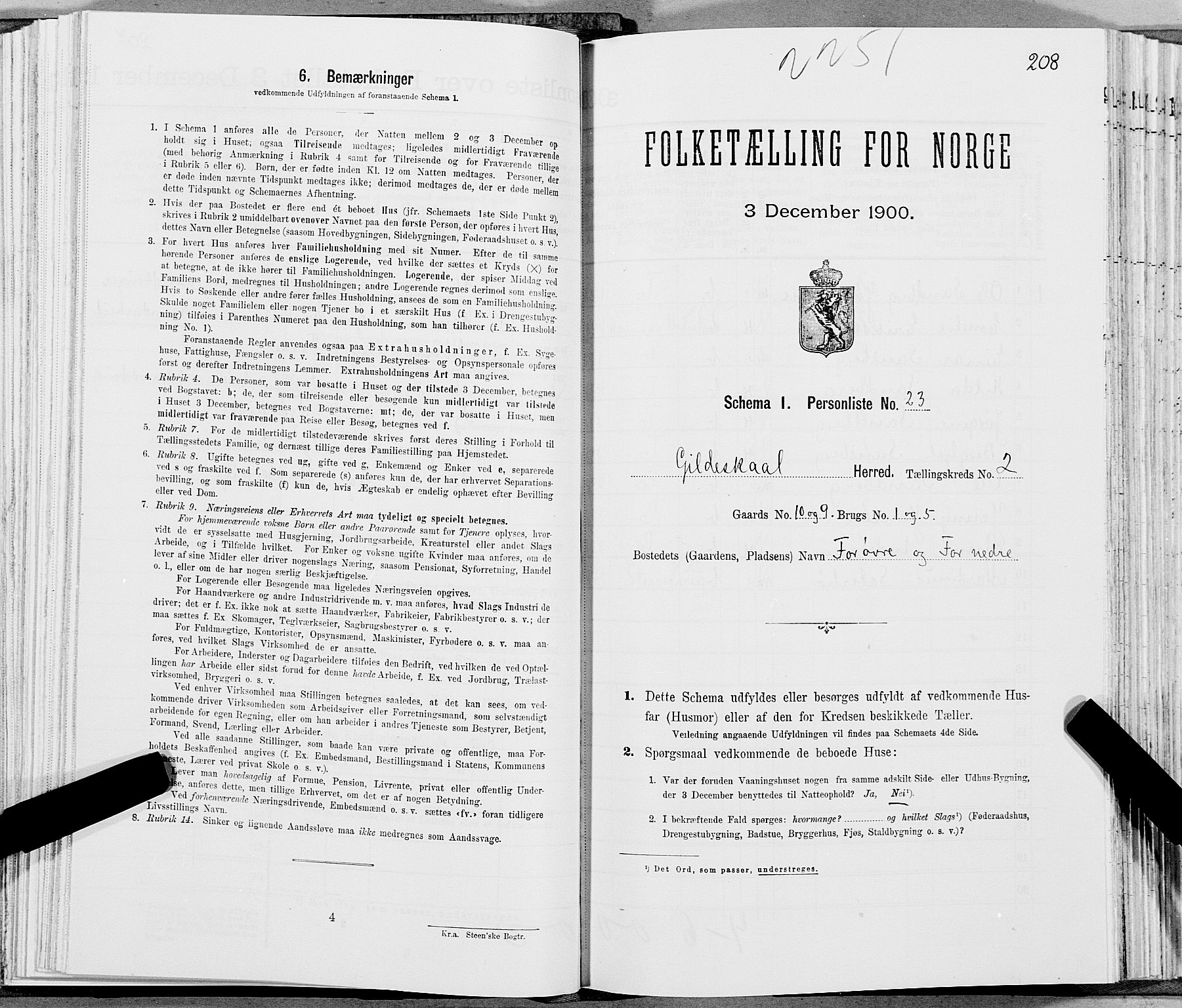 SAT, Folketelling 1900 for 1838 Gildeskål herred, 1900, s. 251