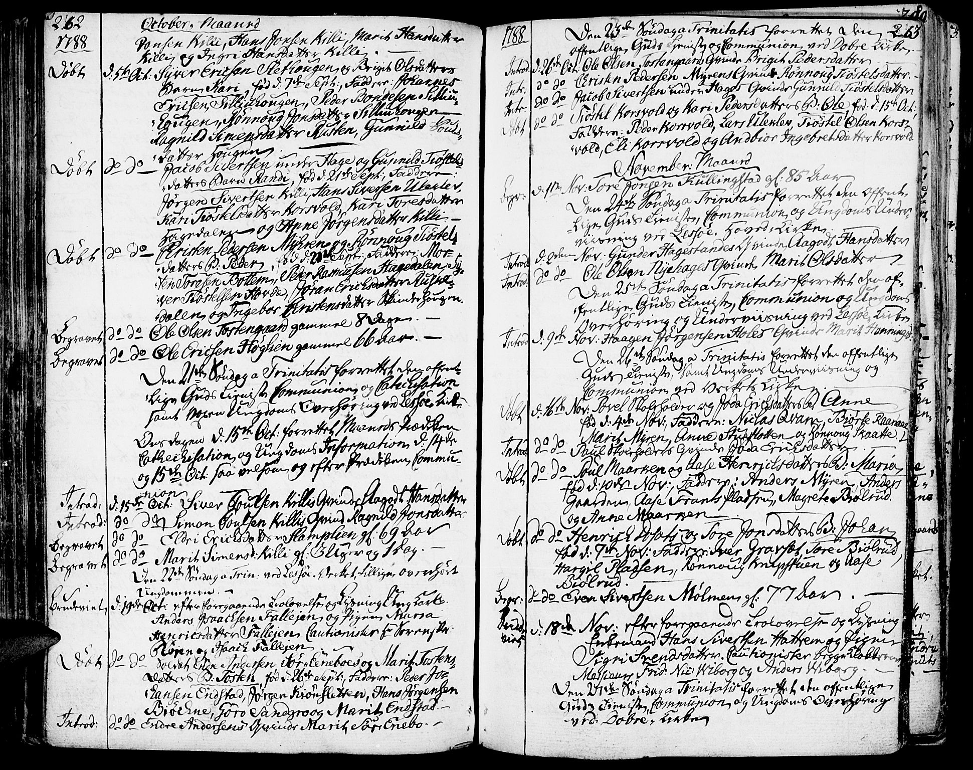 Lesja prestekontor, AV/SAH-PREST-068/H/Ha/Haa/L0003: Ministerialbok nr. 3, 1777-1819, s. 262-263