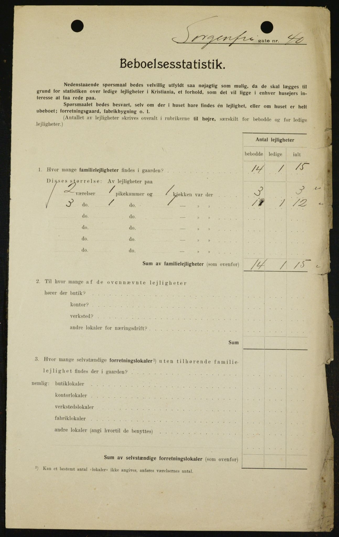 OBA, Kommunal folketelling 1.2.1909 for Kristiania kjøpstad, 1909, s. 90994