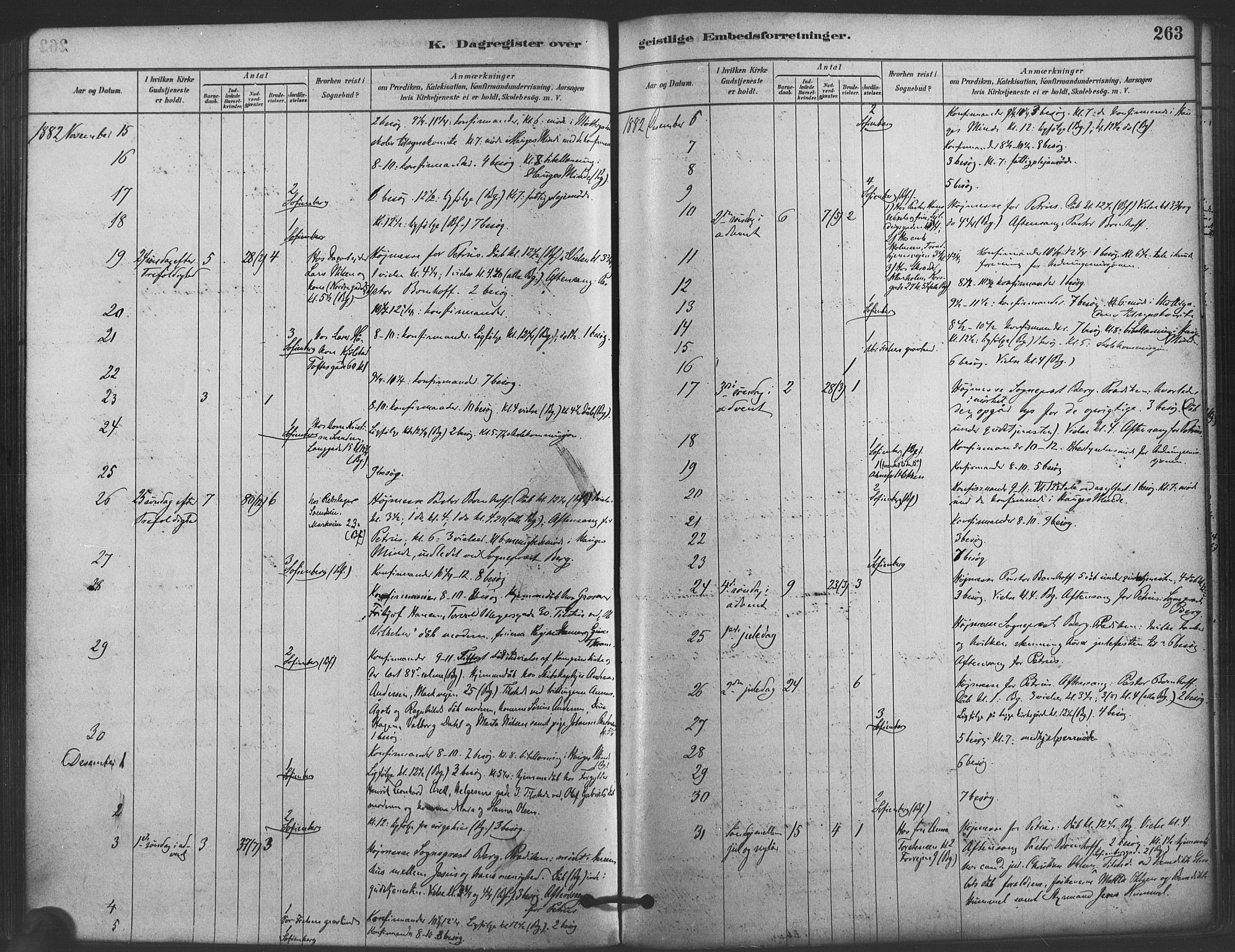 Paulus prestekontor Kirkebøker, AV/SAO-A-10871/F/Fa/L0005: Ministerialbok nr. 5, 1879-1889, s. 263