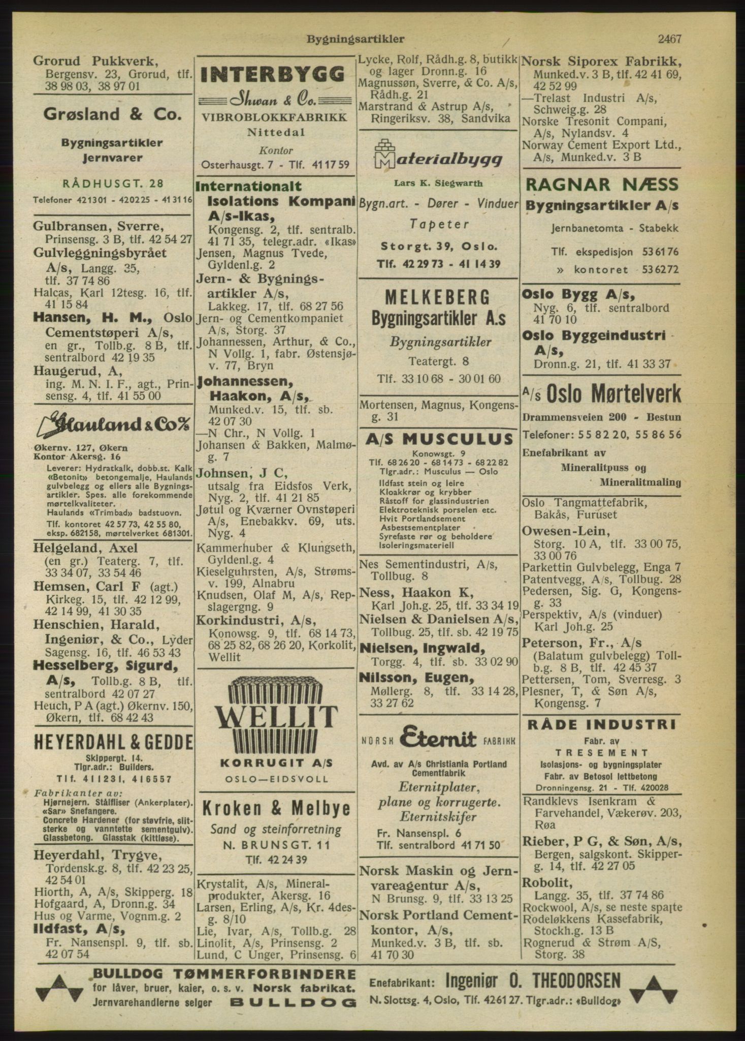 Kristiania/Oslo adressebok, PUBL/-, 1950, s. 2467