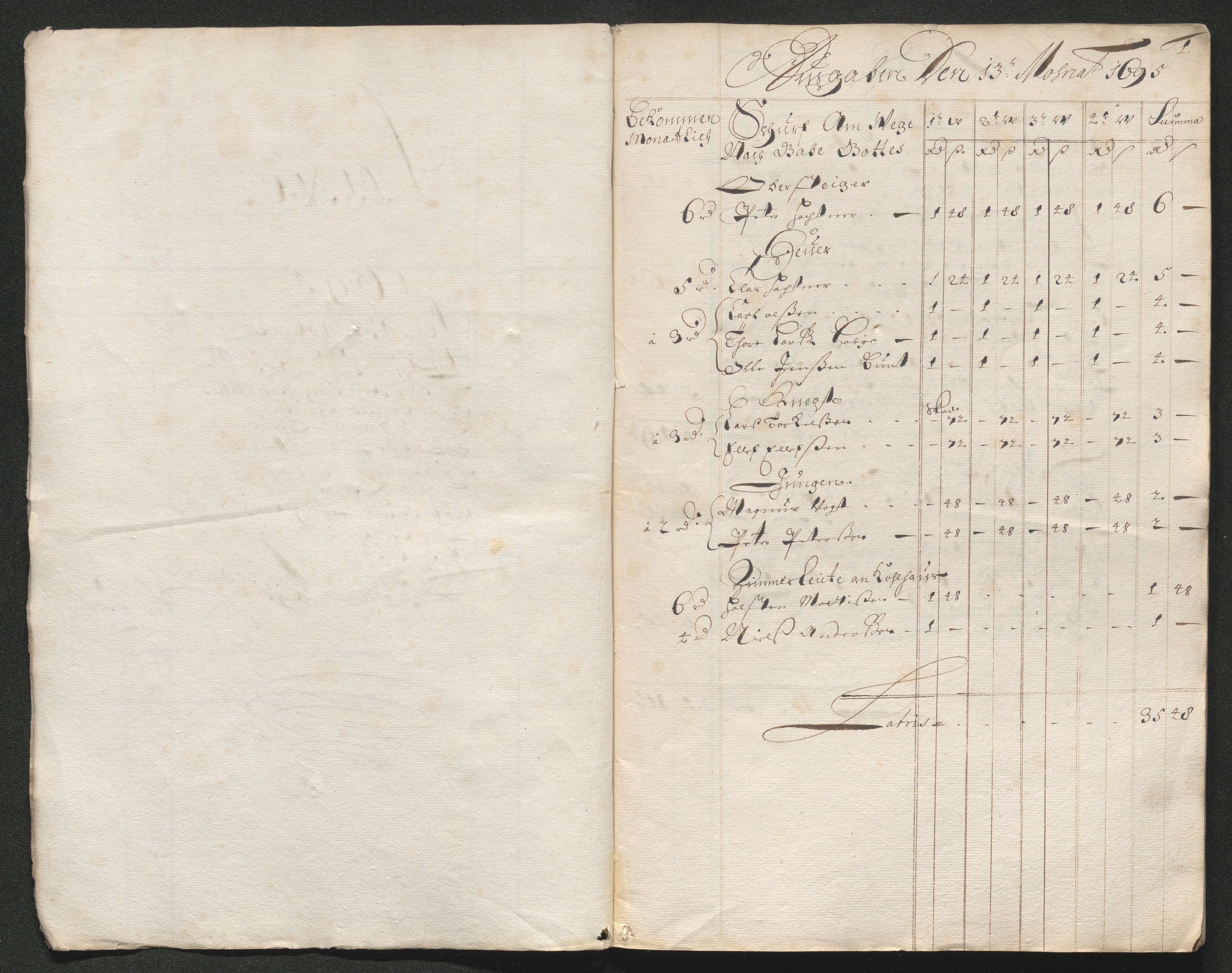 Kongsberg Sølvverk 1623-1816, AV/SAKO-EA-3135/001/D/Dc/Dcd/L0068: Utgiftsregnskap for gruver m.m., 1694-1695, s. 519