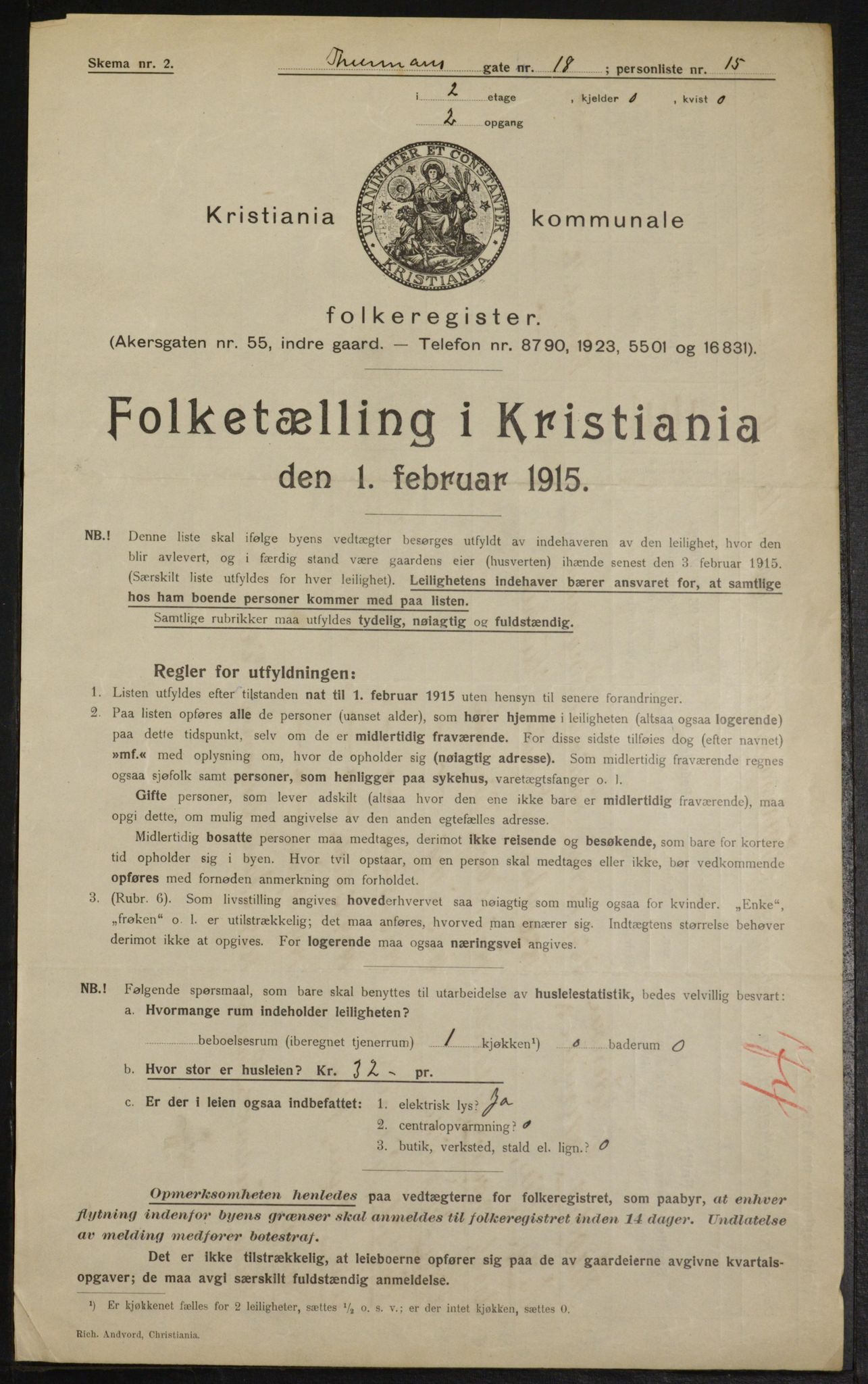 OBA, Kommunal folketelling 1.2.1915 for Kristiania, 1915, s. 111772