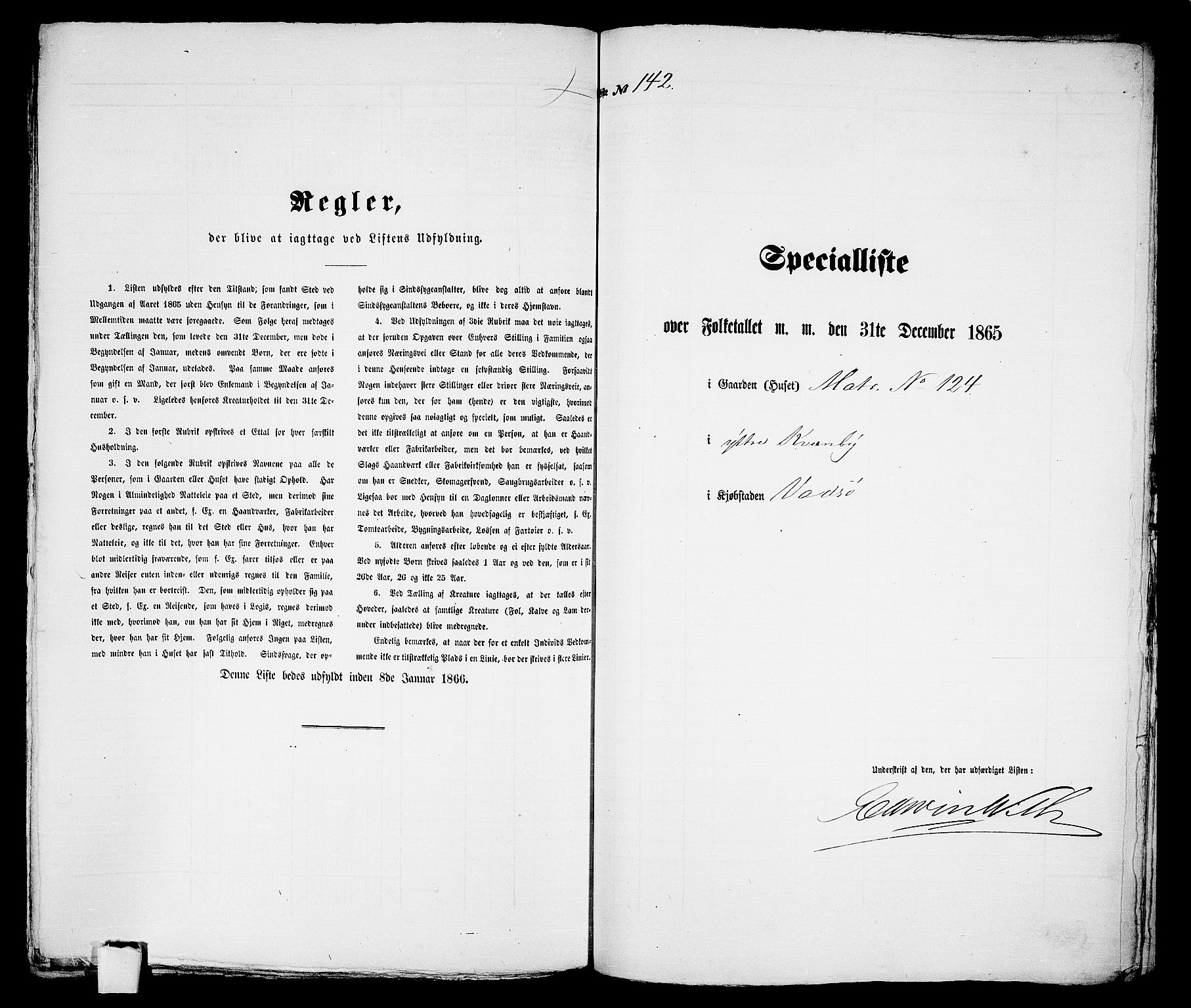 RA, Folketelling 1865 for 2003B Vadsø prestegjeld, Vadsø kjøpstad, 1865, s. 290