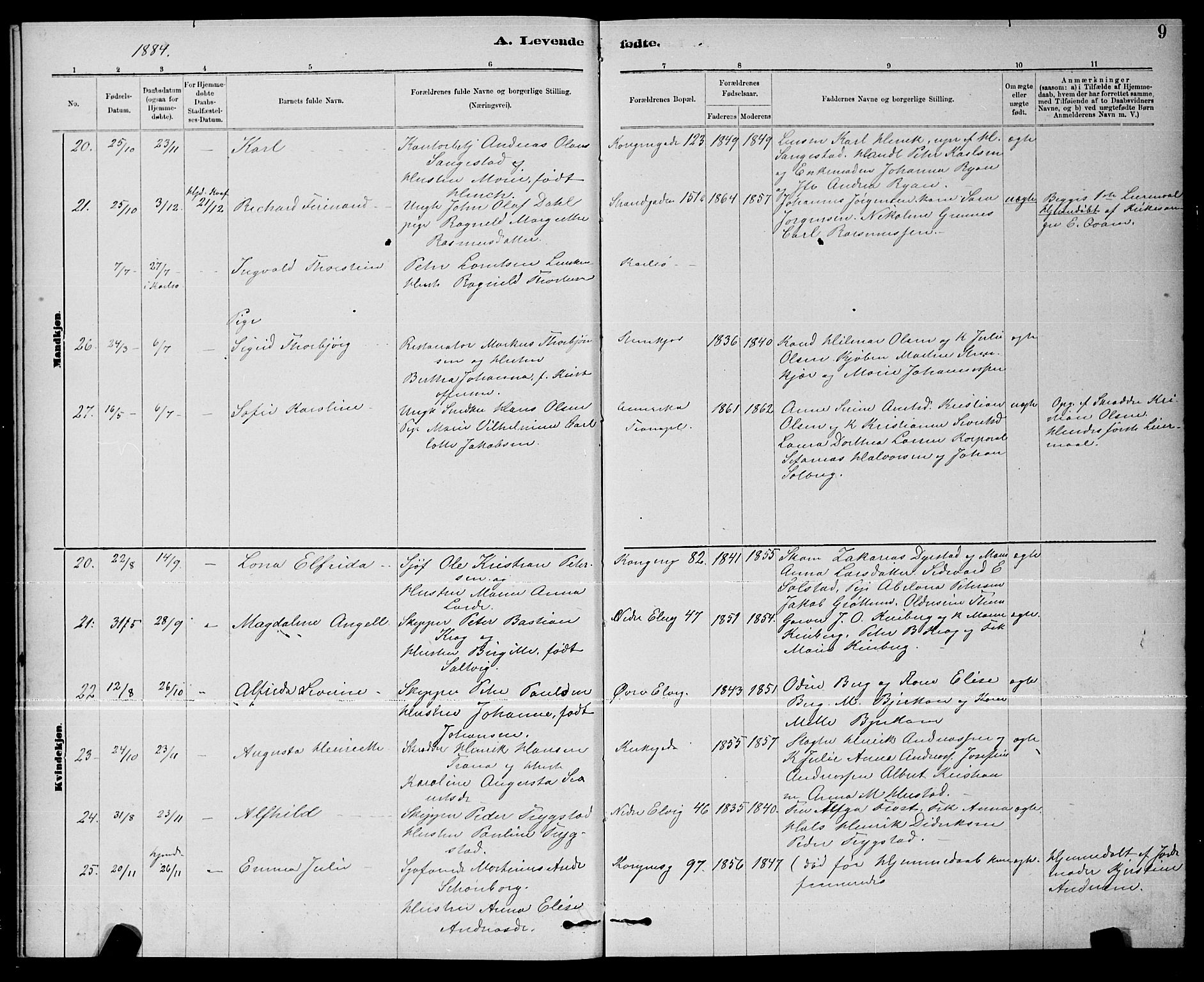 Ministerialprotokoller, klokkerbøker og fødselsregistre - Nord-Trøndelag, SAT/A-1458/739/L0374: Klokkerbok nr. 739C02, 1883-1898, s. 9