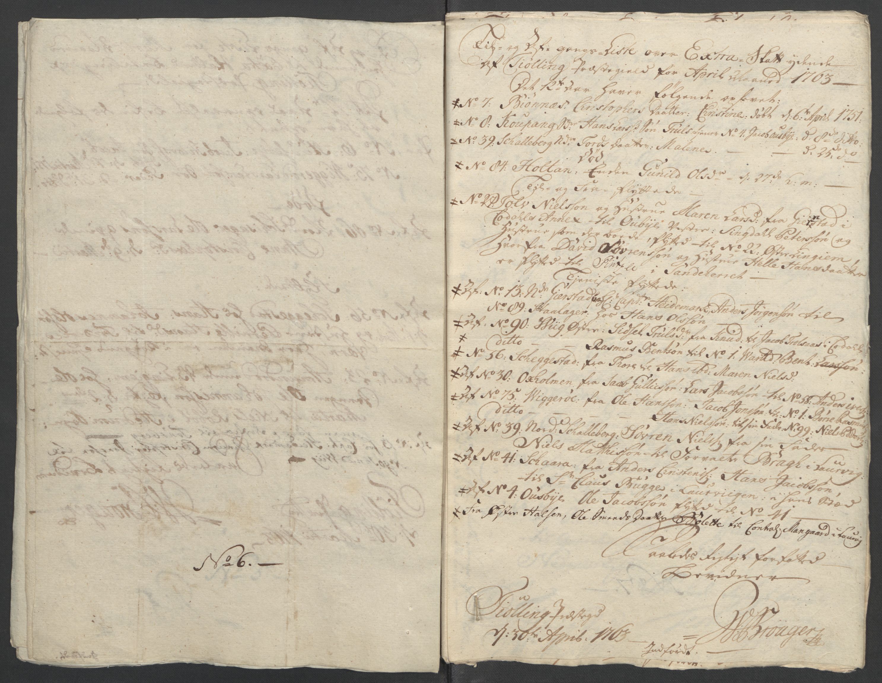 Rentekammeret inntil 1814, Reviderte regnskaper, Fogderegnskap, AV/RA-EA-4092/R33/L2033: Ekstraskatten Larvik grevskap, 1762-1764, s. 253