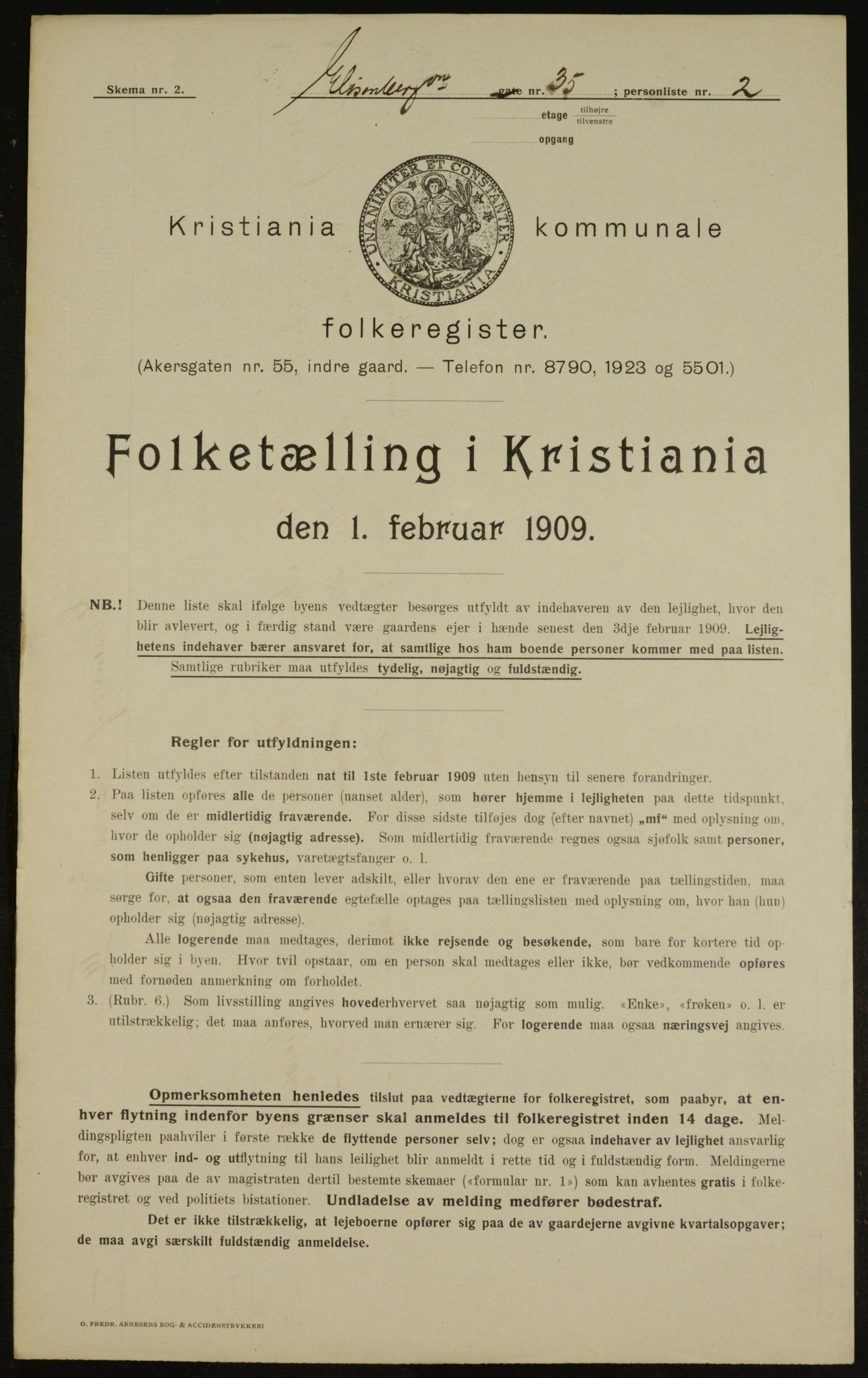 OBA, Kommunal folketelling 1.2.1909 for Kristiania kjøpstad, 1909, s. 18791