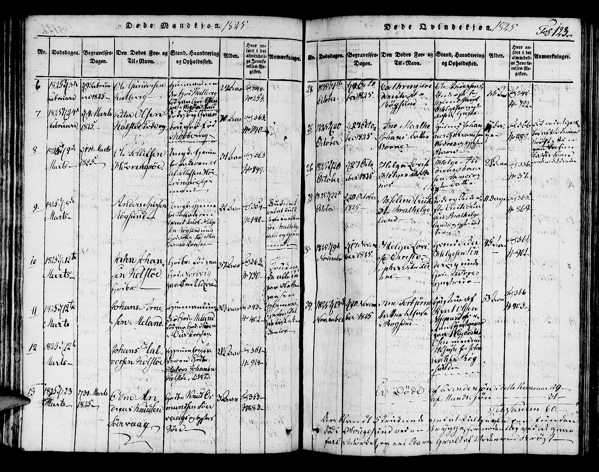 Avaldsnes sokneprestkontor, AV/SAST-A -101851/H/Ha/Haa/L0004: Ministerialbok nr. A 4, 1816-1825, s. 123