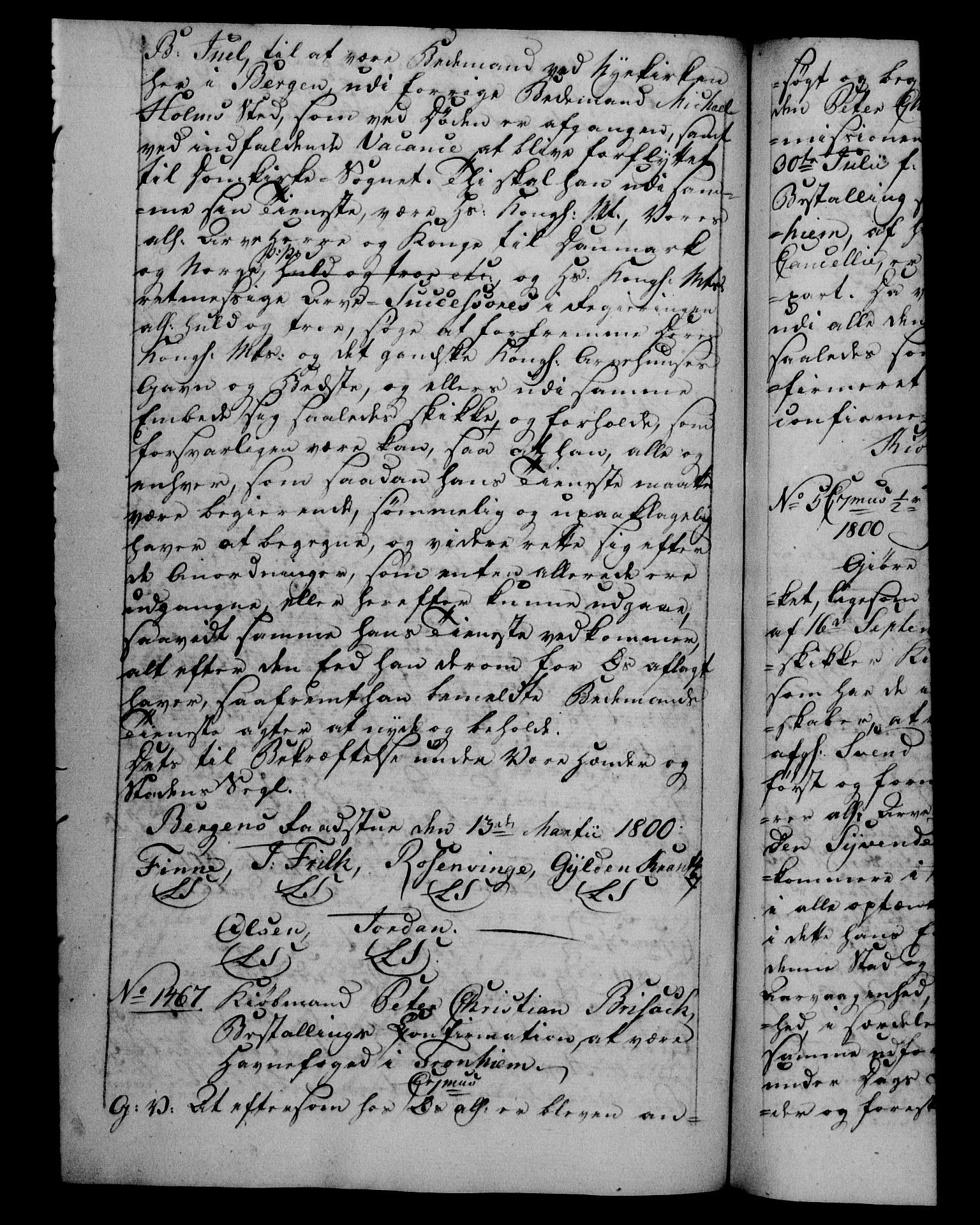 Danske Kanselli 1800-1814, RA/EA-3024/H/Hf/Hfb/Hfba/L0001: Registranter, 1800-1801, s. 381b