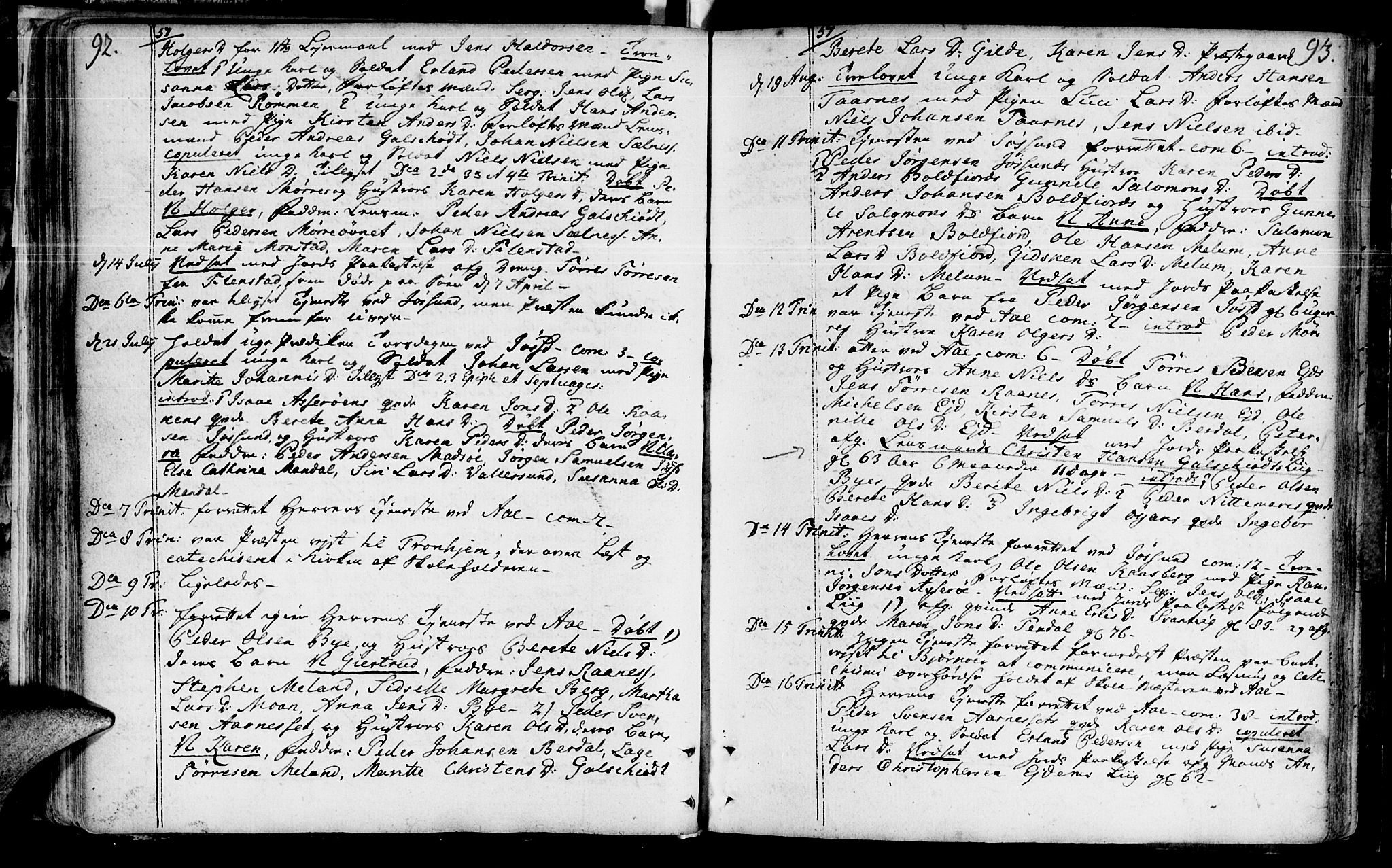 Ministerialprotokoller, klokkerbøker og fødselsregistre - Sør-Trøndelag, AV/SAT-A-1456/655/L0672: Ministerialbok nr. 655A01, 1750-1779, s. 92-93