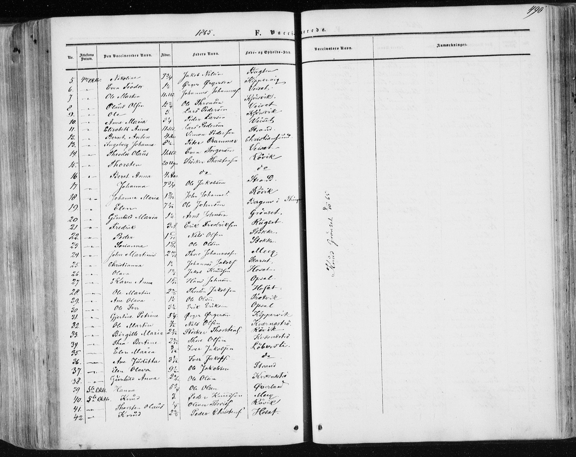 Ministerialprotokoller, klokkerbøker og fødselsregistre - Møre og Romsdal, AV/SAT-A-1454/568/L0804: Ministerialbok nr. 568A11, 1854-1868, s. 490