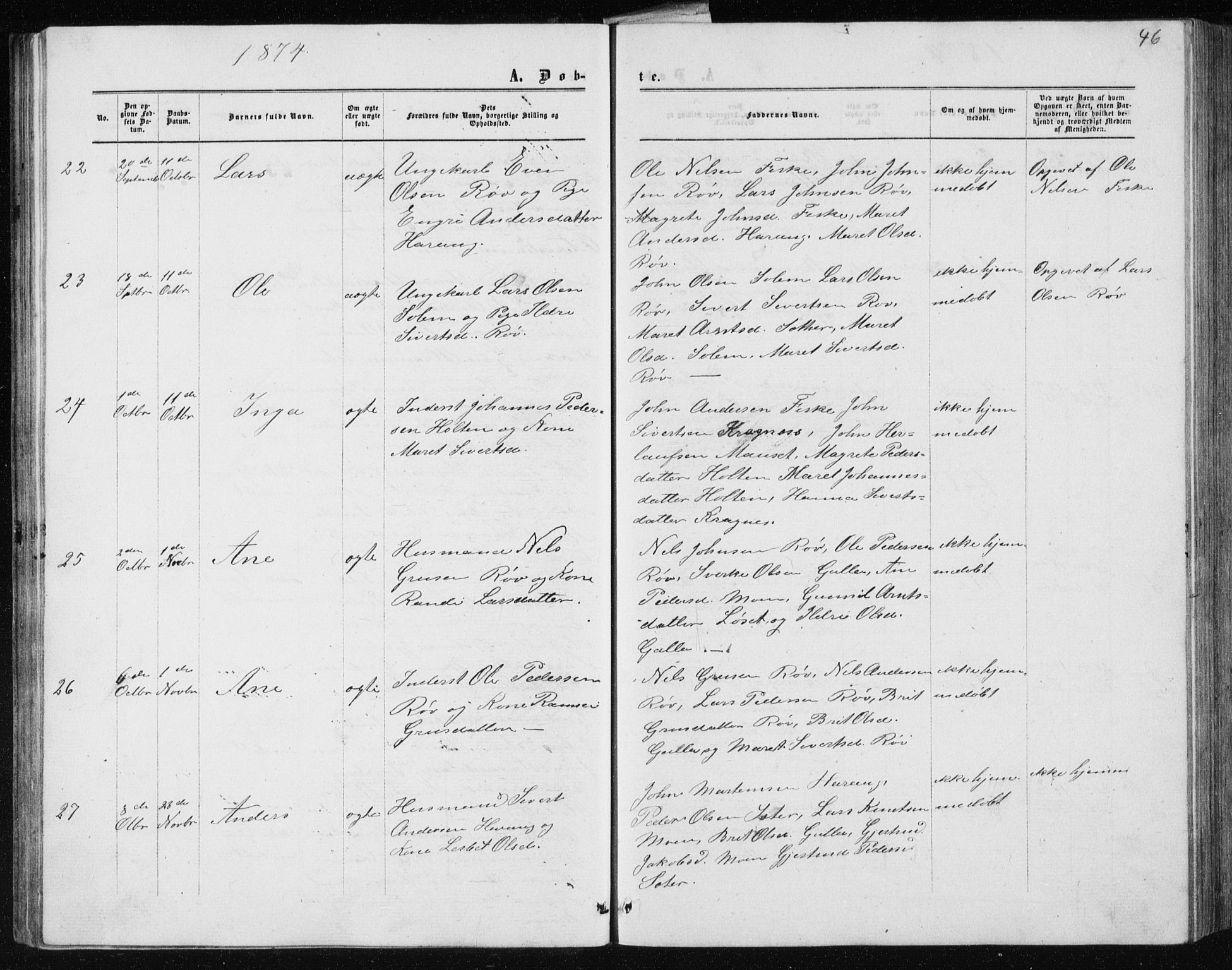 Ministerialprotokoller, klokkerbøker og fødselsregistre - Møre og Romsdal, AV/SAT-A-1454/597/L1064: Klokkerbok nr. 597C01, 1866-1898, s. 46