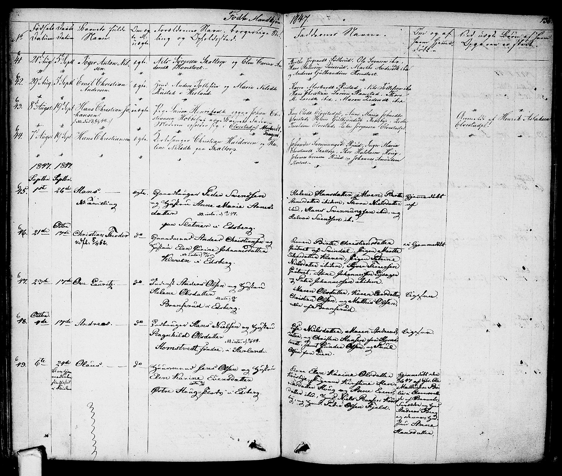 Eidsberg prestekontor Kirkebøker, AV/SAO-A-10905/F/Fa/L0008: Ministerialbok nr. I 8, 1832-1848, s. 136