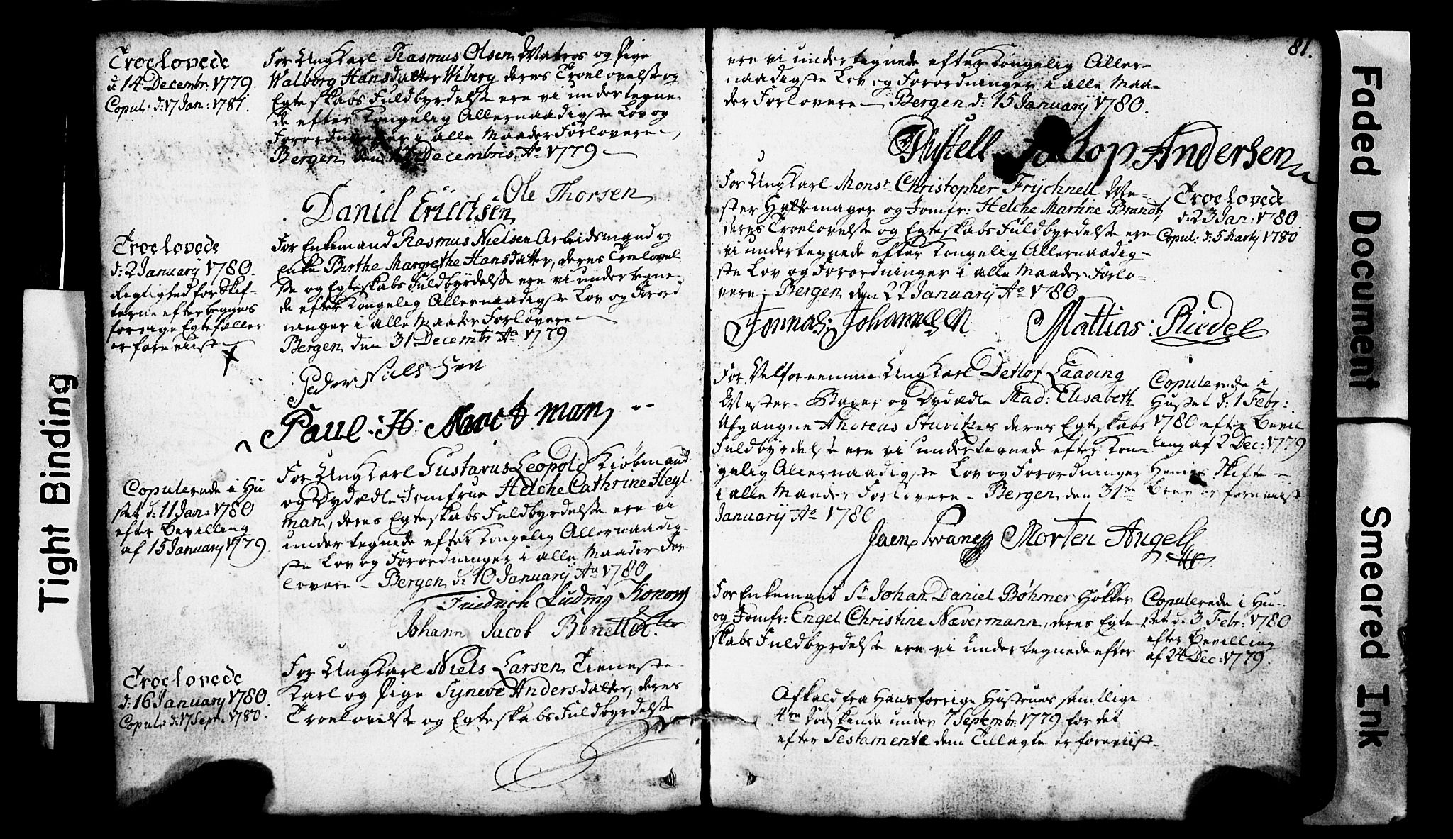 Domkirken sokneprestembete, SAB/A-74801: Forlovererklæringer nr. II.5.1, 1767-1792, s. 81