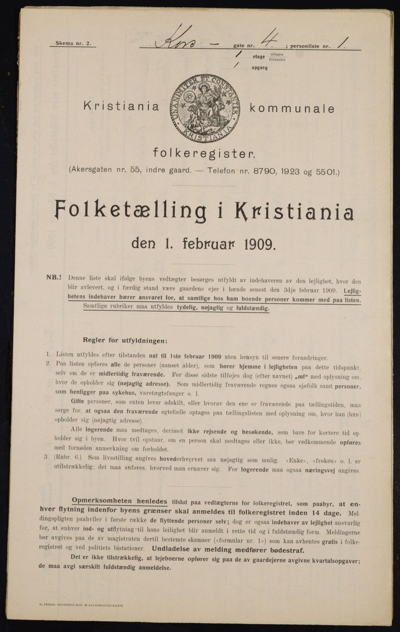 OBA, Kommunal folketelling 1.2.1909 for Kristiania kjøpstad, 1909, s. 49029